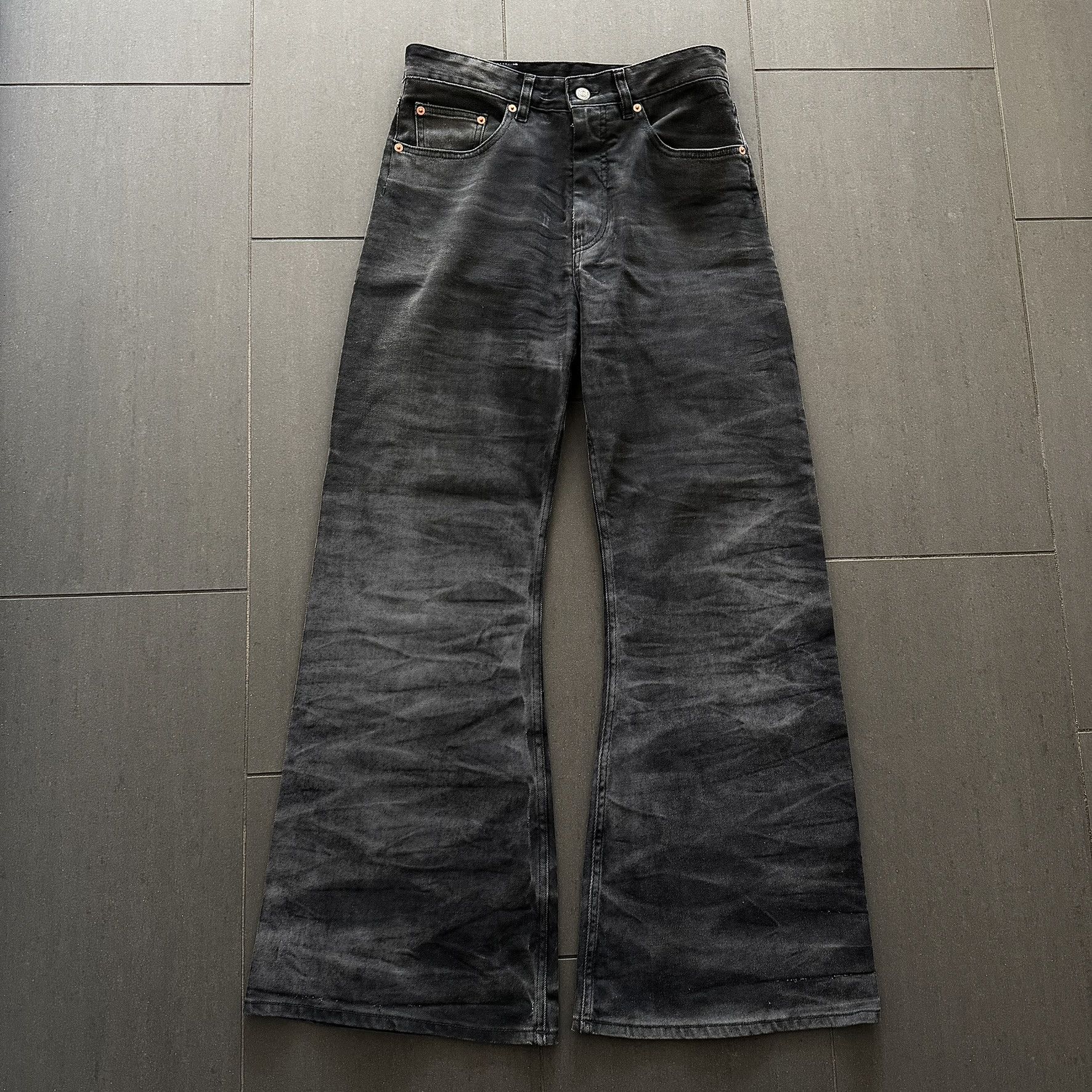 Maison Margiela MM6 Faded Washed Flared Denim Jeans Size US 30 / EU 46 - 2 Thumbnail