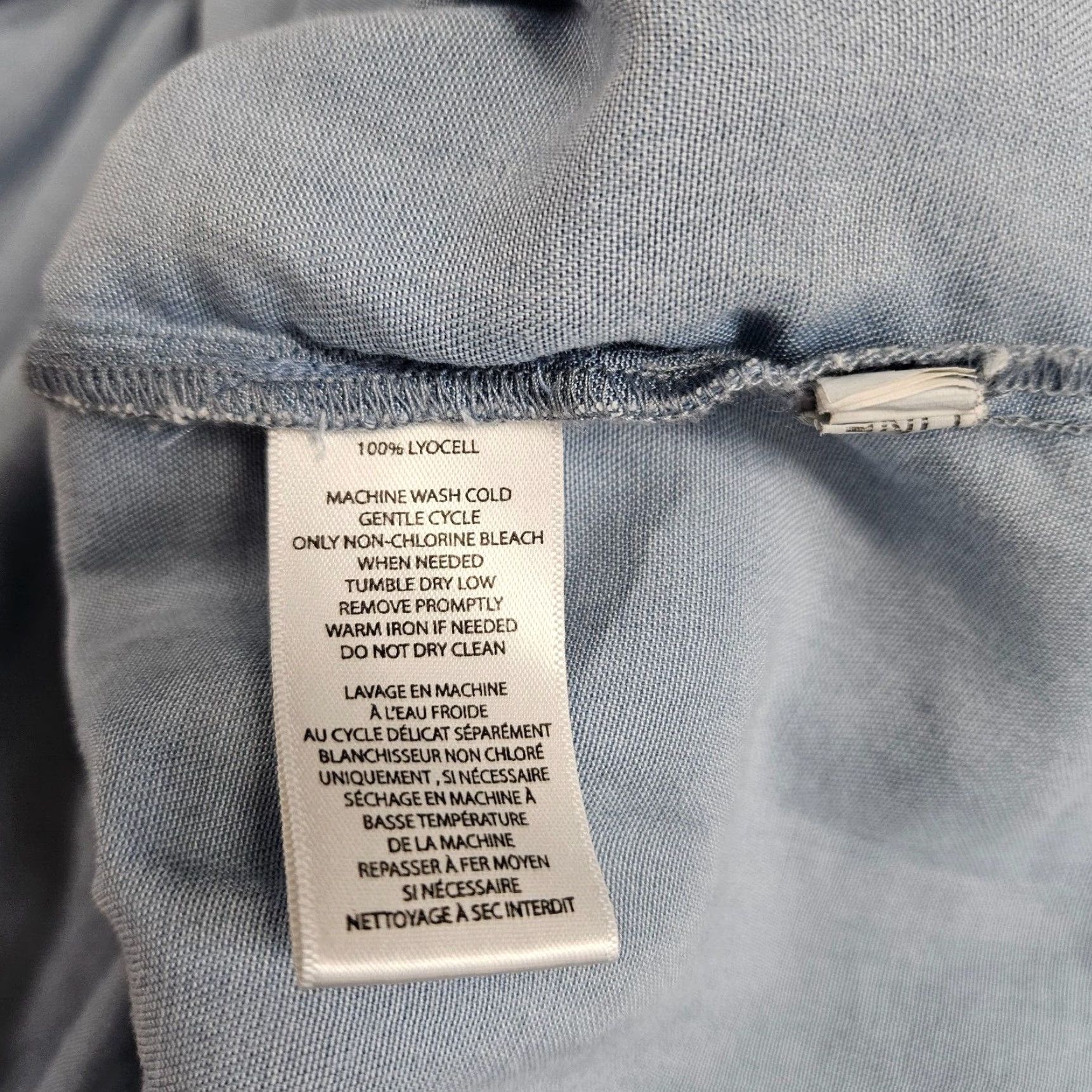 Vintage Beach Lunch Lounge Womens Blouse XS Chambray Solid Blue 3/4 Sleeve Shirt Womens XS Blue Holiday 3/4 Sleeve Size XS / US 0-2 / IT 36-38 - 6 Thumbnail