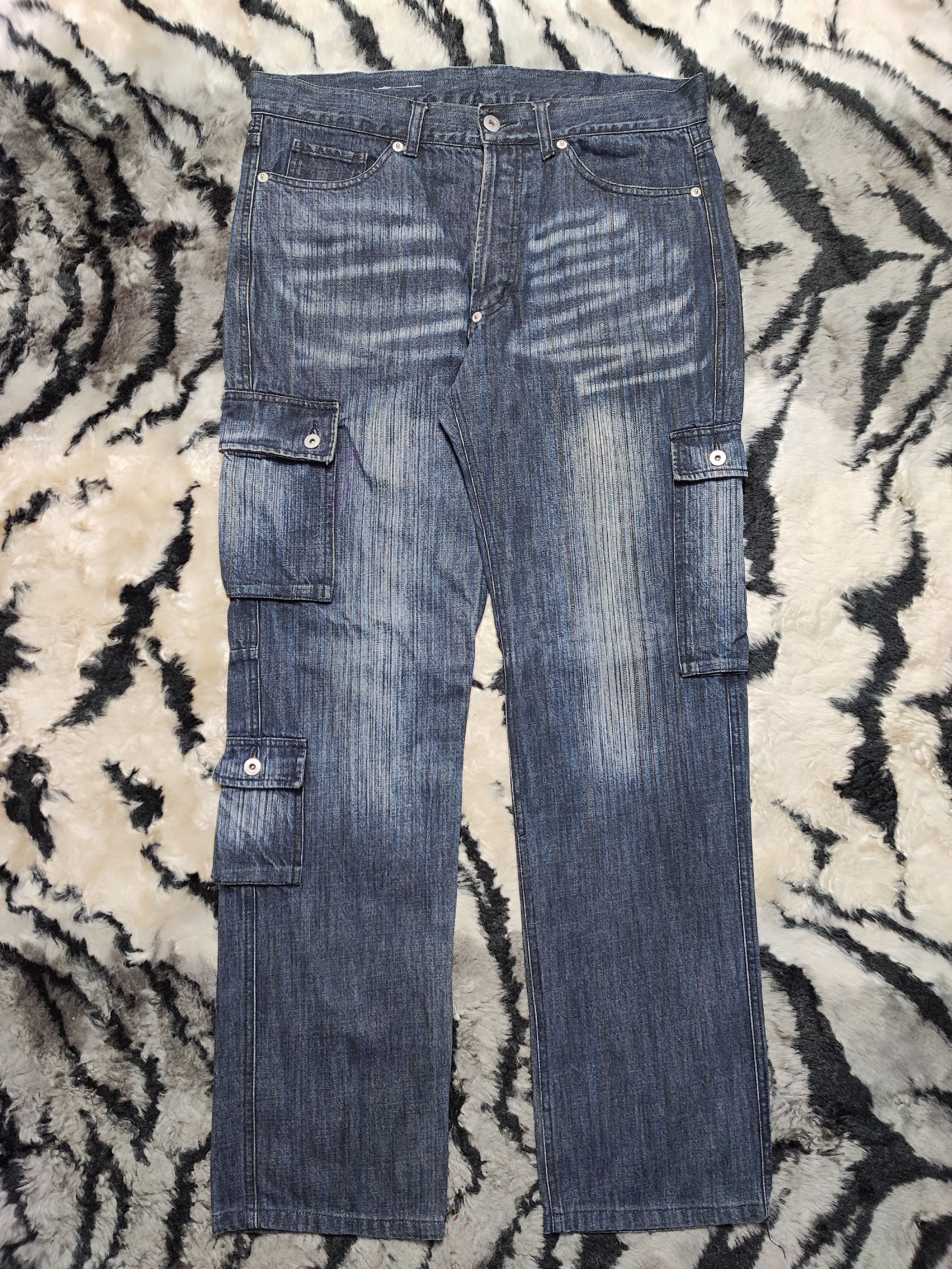 Number (N)ine Distress Baggy Denim Cargo Jeans Pant Japan Size US 32 / EU 48 - 2 Thumbnail