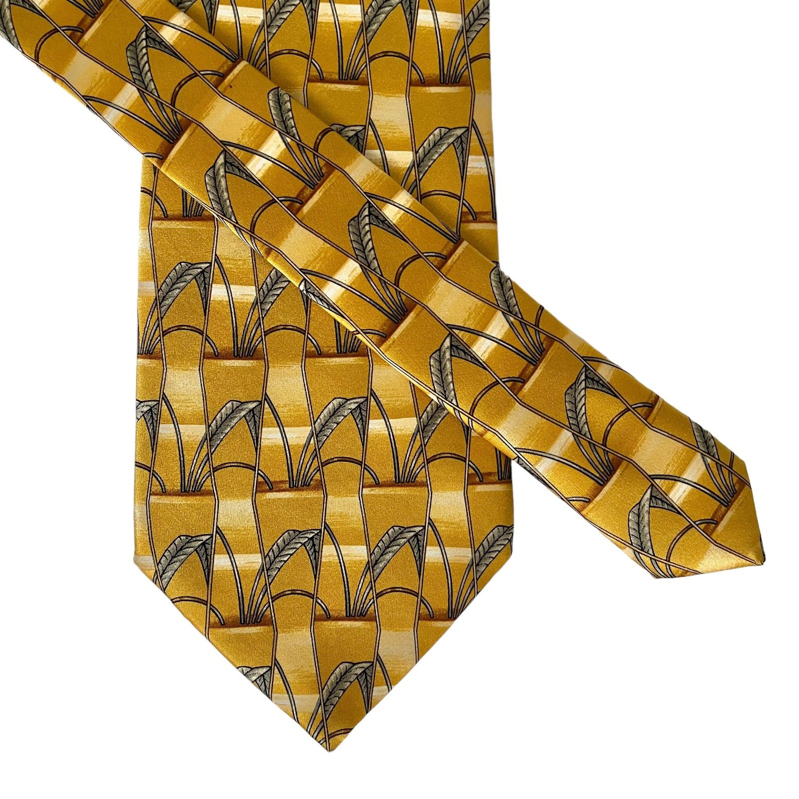 Lanvin Lanvin Paris Golden Yellow Geometric Pattern Print Silk Tie Size ONE SIZE - 2 Thumbnail