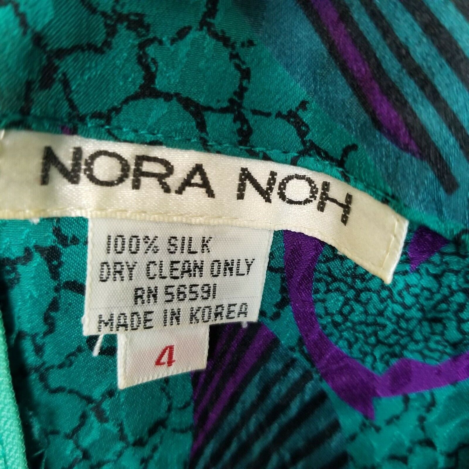 Vintage Vintage Nora Noh 100% Silk Floral Midi Dress Sz 4 Ruffle Hem Size S / US 4 / IT 40 - 4 Thumbnail