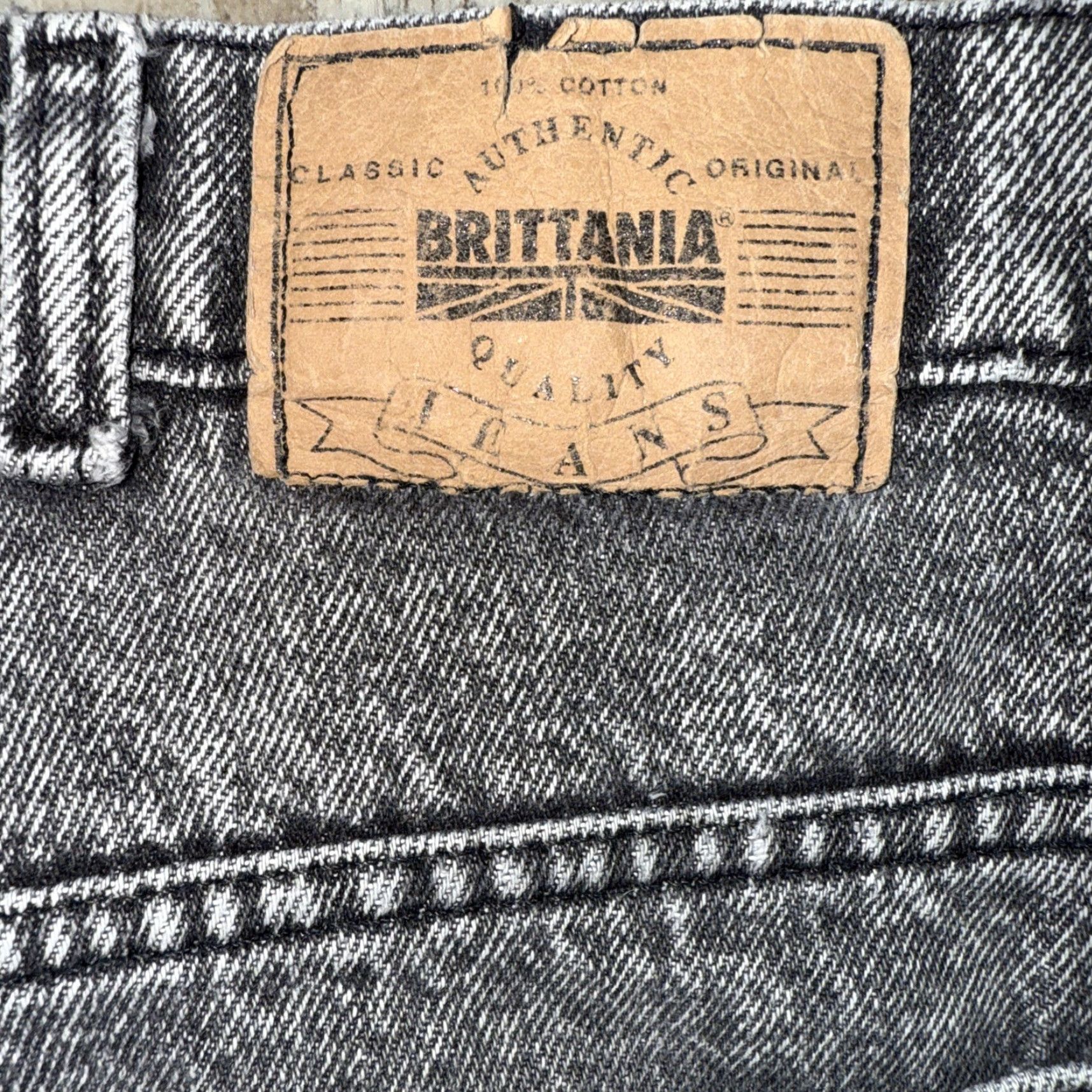 Denime VINTAGE Brittania Denim Jeans Men 35x30 Charcoal Gray 1980s Retro Inseam 30 Regular 36X30 Size US 35 - 7 Thumbnail