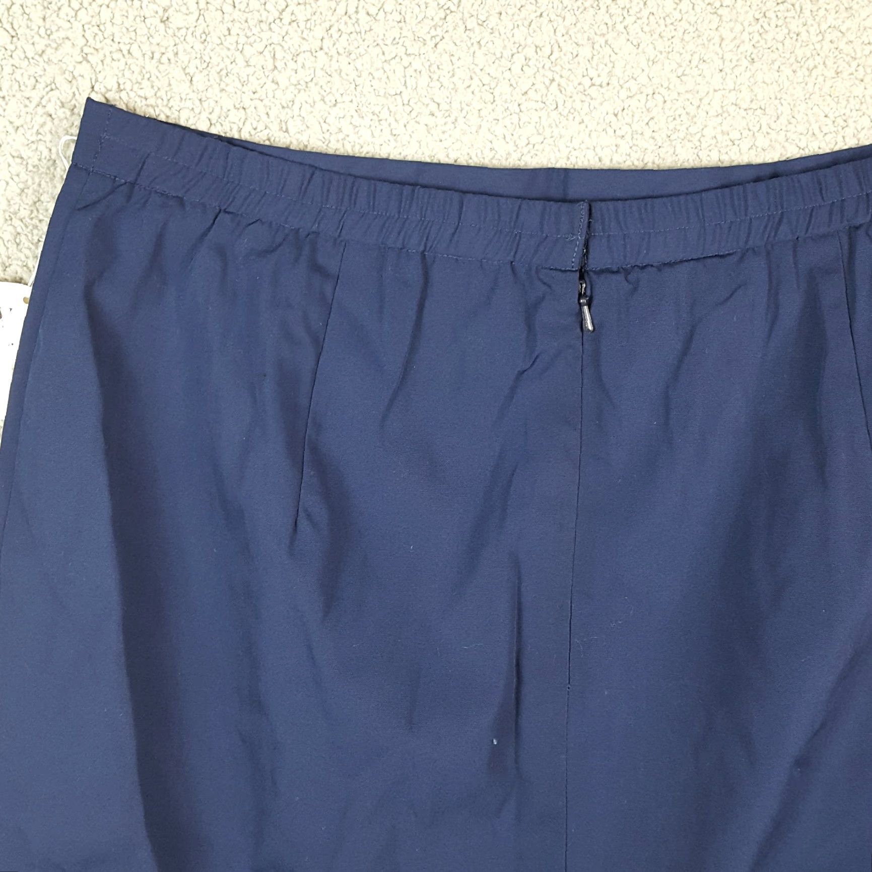Vintage Vintage 90s Preppy Pencil Straight Navy Blue Women's Size 14 Knee Length Skirt Size 36" / US 14 / IT 50 - 4 Thumbnail
