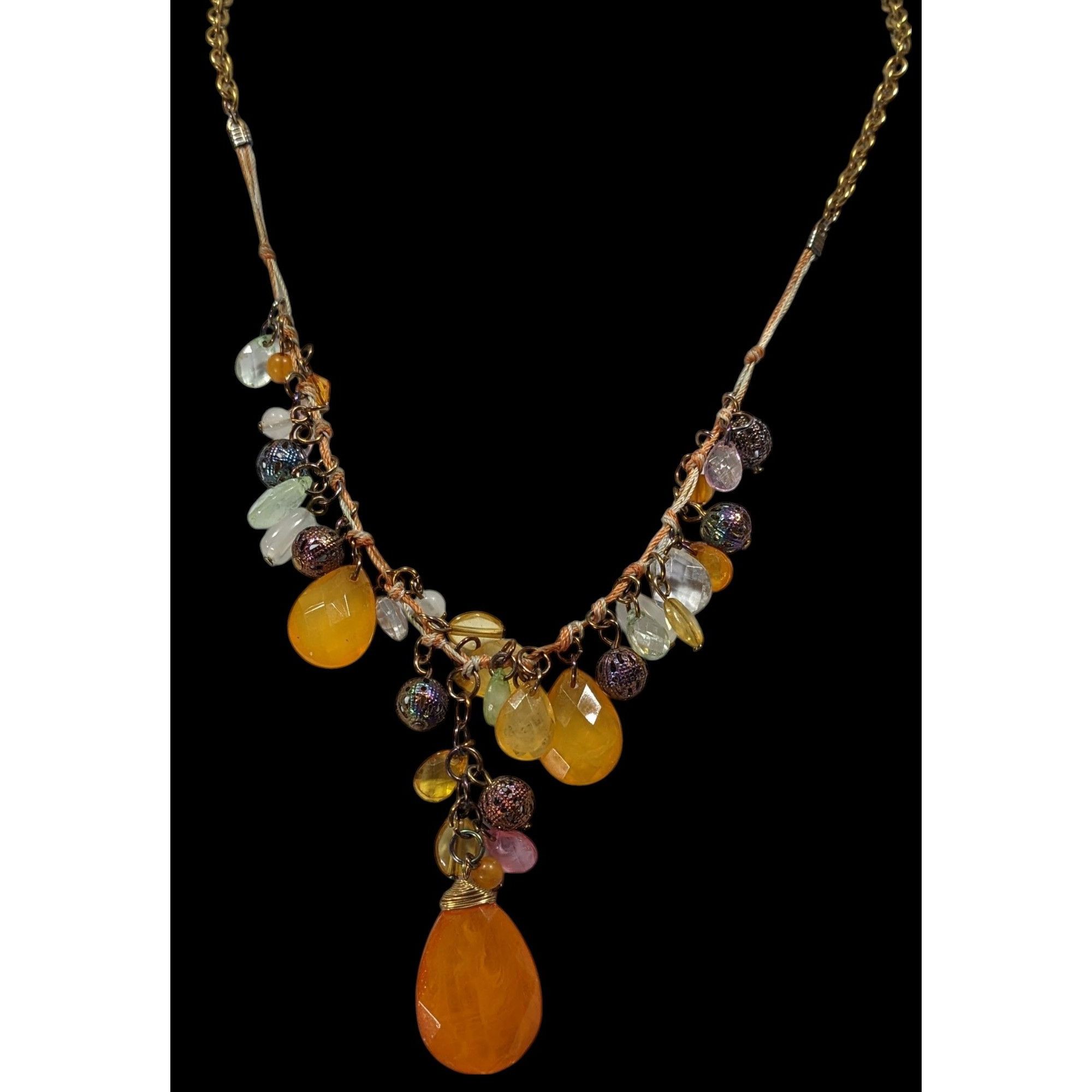 Other Vintage Bohemian Orange And White Beaded Necklace Size ONE SIZE - 5 Thumbnail