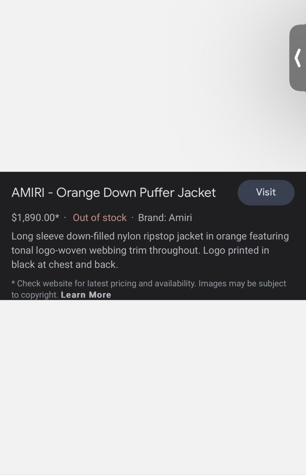 Amiri Amiri Puffer Size US M / EU 48-50 / 2 - 9 Thumbnail