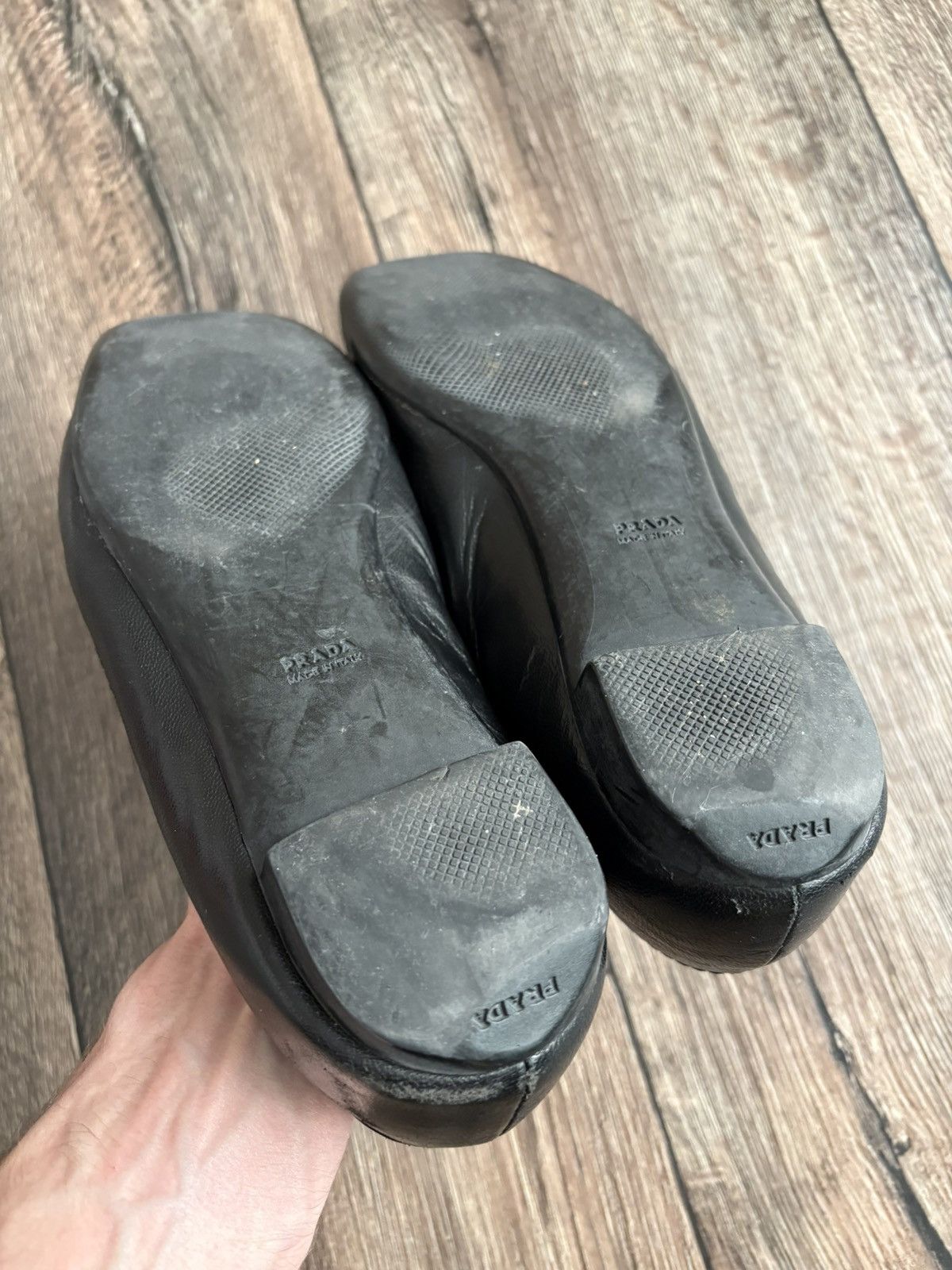 Prada Prada Black Leather Flat Shoes Women’s Square Toe Loafers Size US 9.5 / IT 39.5 - 9 Thumbnail