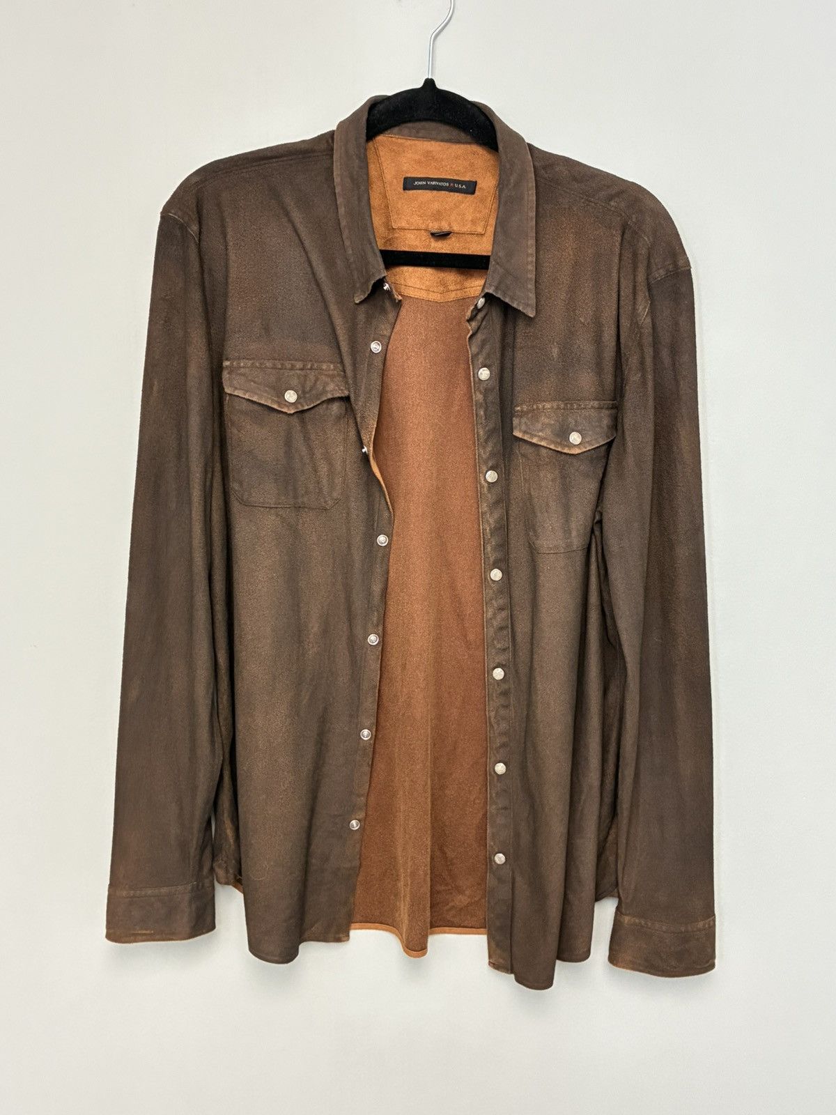 John Varvatos Faux Suede Military Shirt medium Size US M / EU 48-50 / 2 - 12 Thumbnail