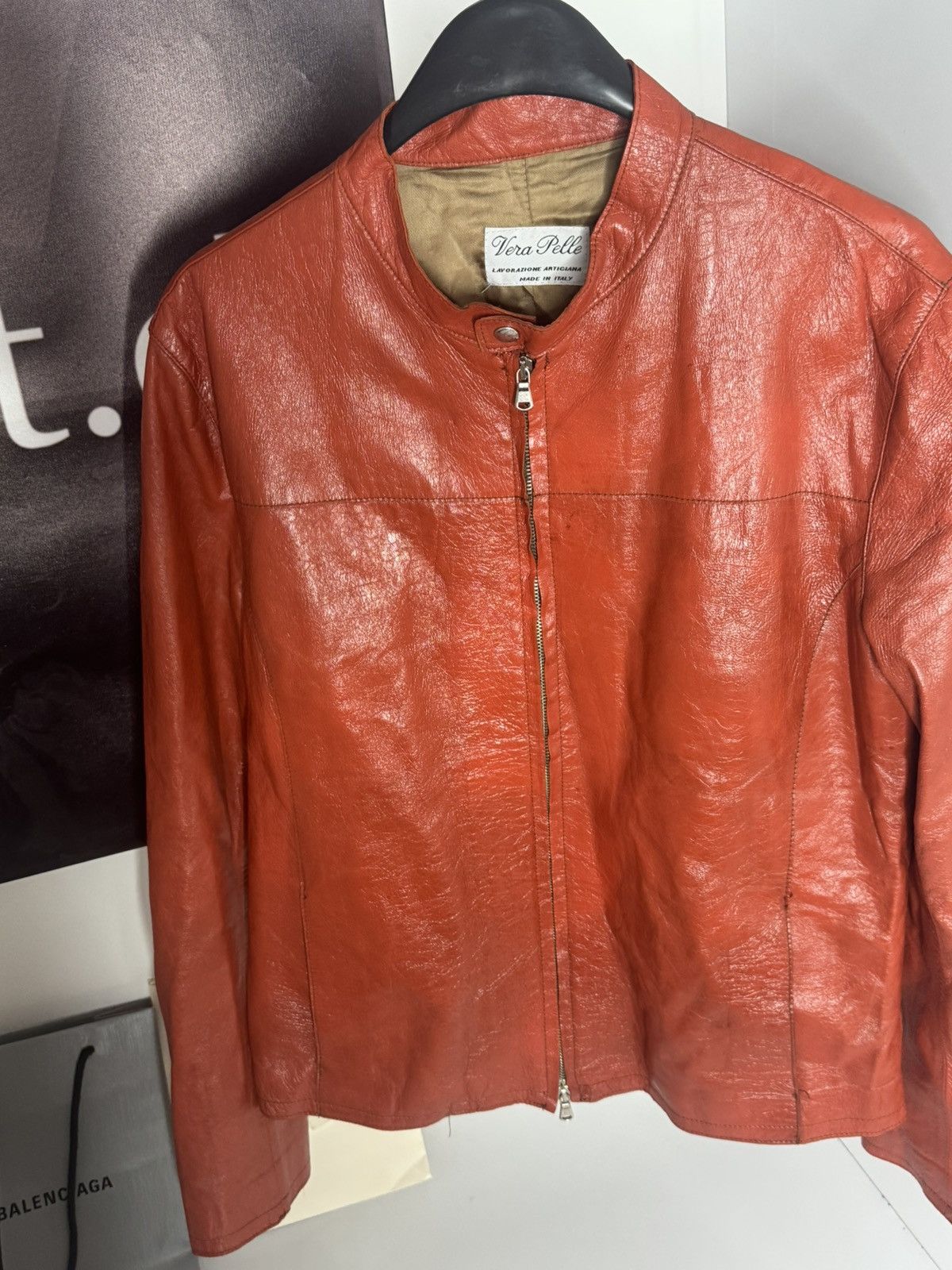 Vera Pelle ✅Vera Pelle red leather archive jacket vintage italian Size US M / EU 48-50 / 2 - 3 Thumbnail
