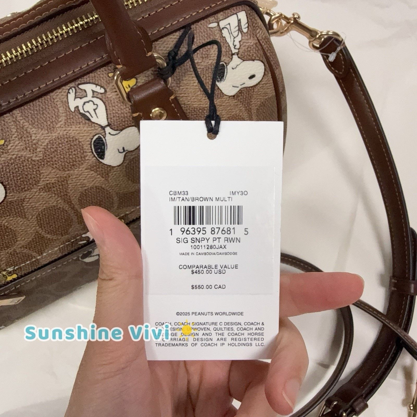 Coach NWT Coach X Peanuts Rowan Satchel Bag Snoopy Print CBM33 Size ONE SIZE - 4 Thumbnail