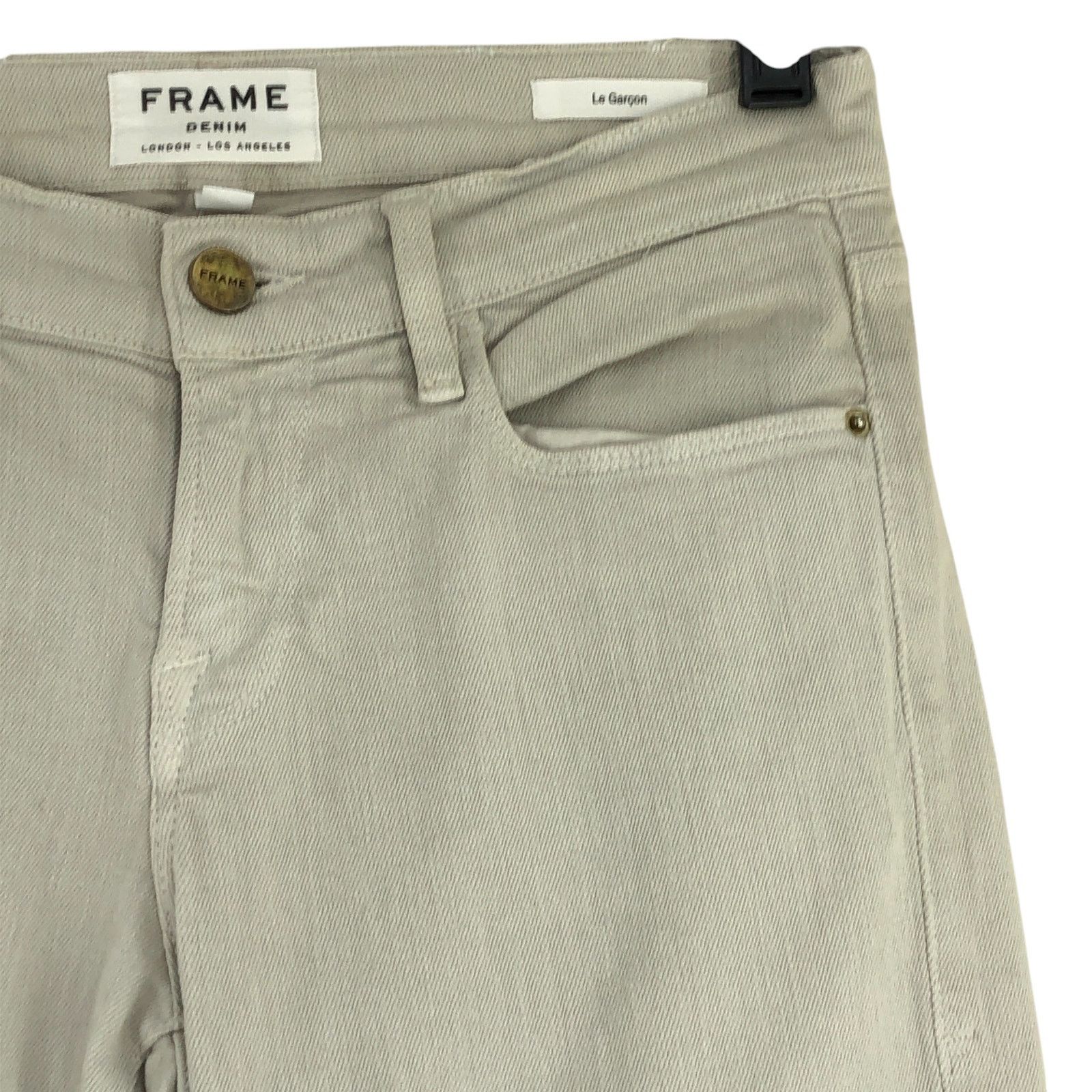 Frame Frame Size 25 Jeans Le Garcon Stretch Cropped Stone Cotton Size 28" / US 6 / IT 42 - 6 Thumbnail