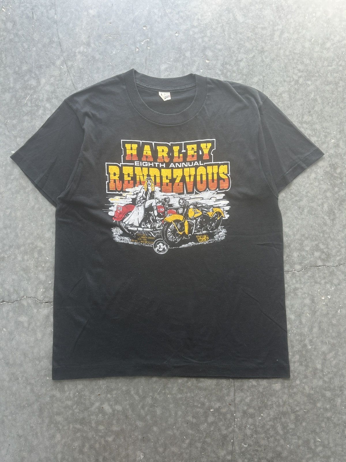 Harley Davidson × Vintage Vintage 80s Harley Davidson Rendezvous Graphic Tee Size US M / EU 48-50 / 2 - 1 Thumbnail