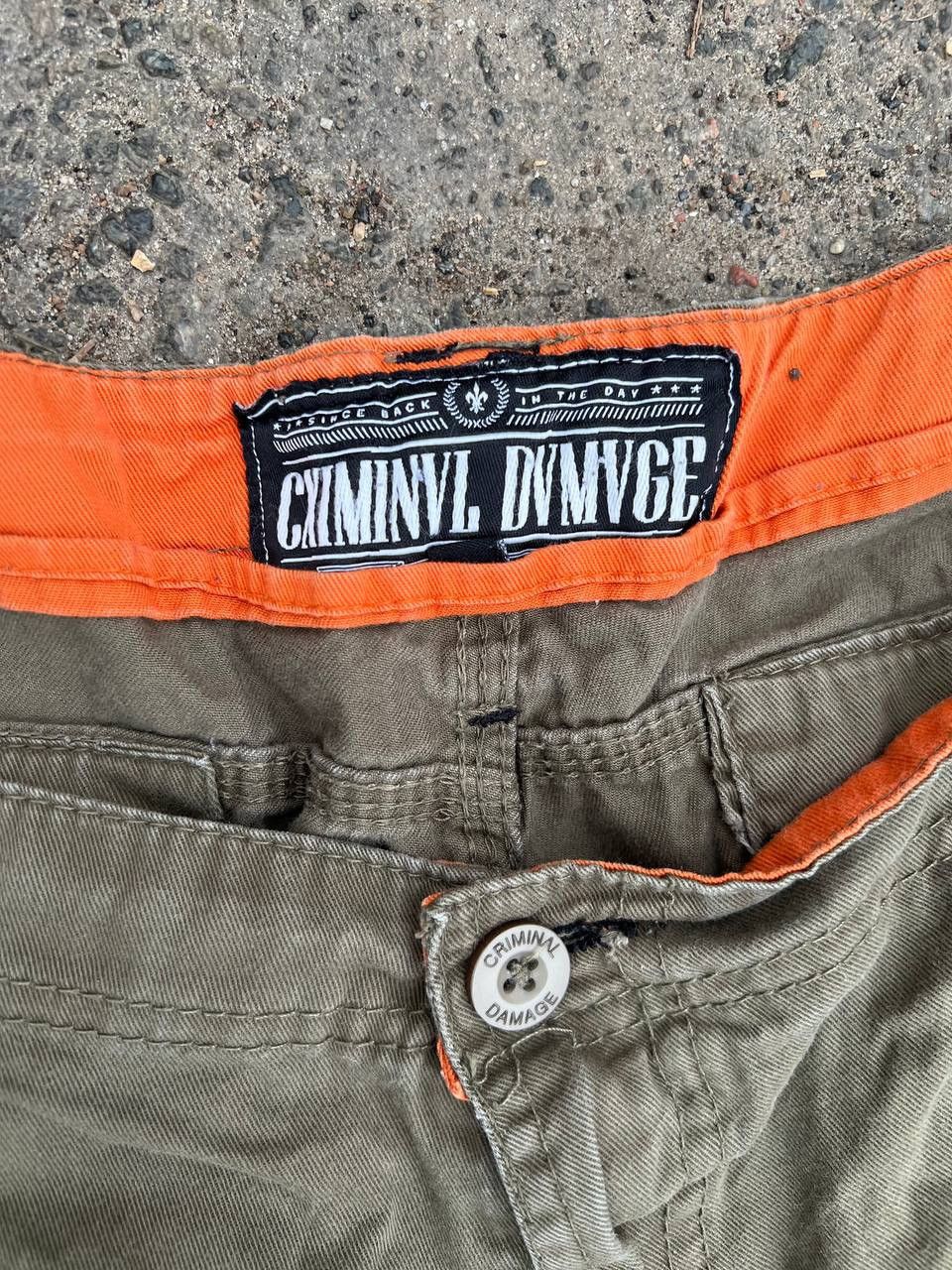 Criminal Damage × Vintage Vintage Y2K Criminal Damage Mikitary Baggy Cargo Rap Shorts Size US 36 / EU 52 - 5 Thumbnail