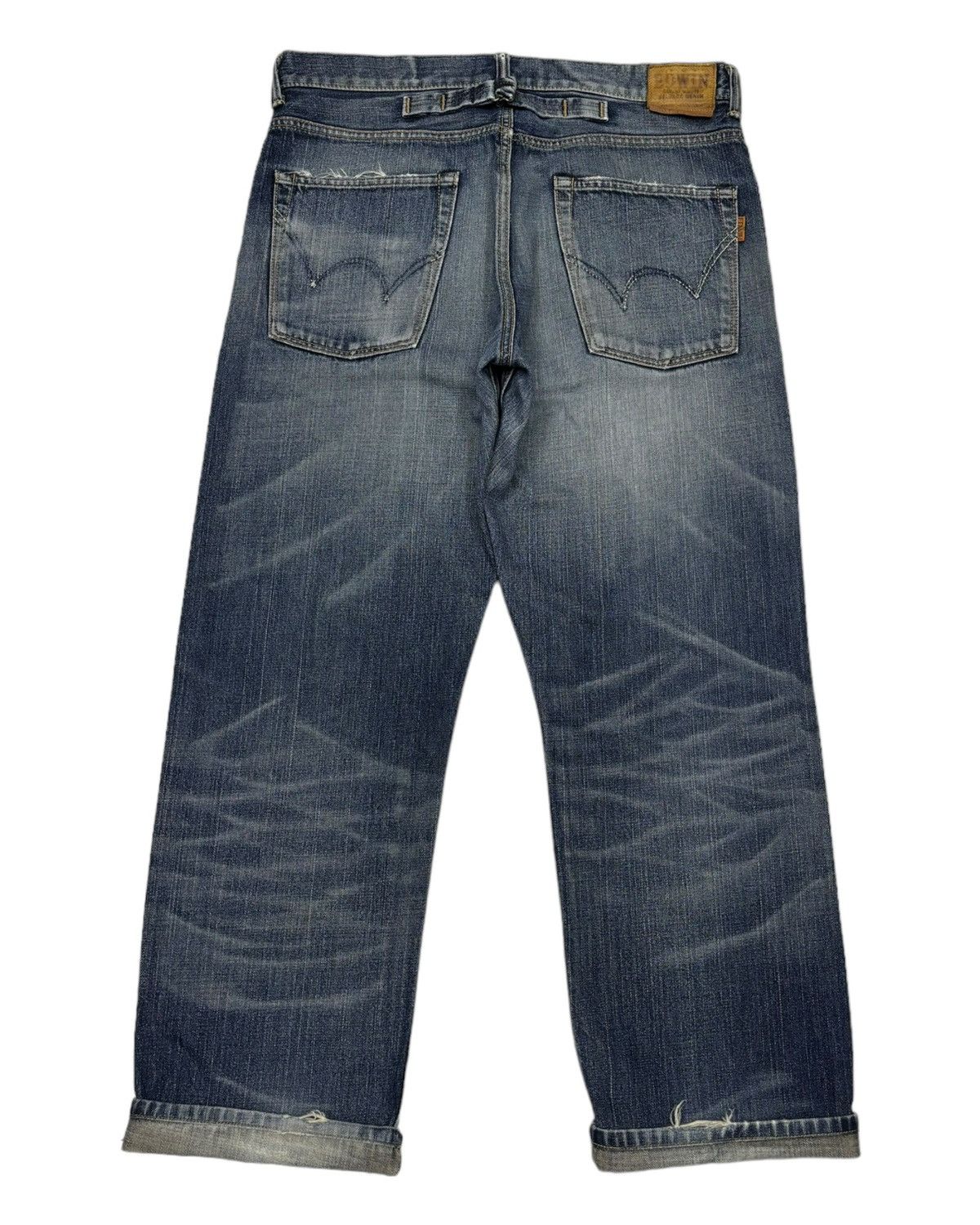Edwin Vintage Edwin 70s Selvage Buckle Back Distressed Denim Jeans Size US 36 / EU 52 - 2 Thumbnail