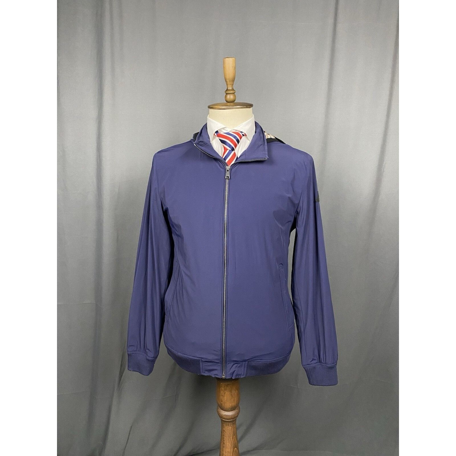 Aquascutum Aquascutum Check Men's Blue Windbreaker Jacket Size L Size US L / EU 52-54 / 3 - 3 Thumbnail