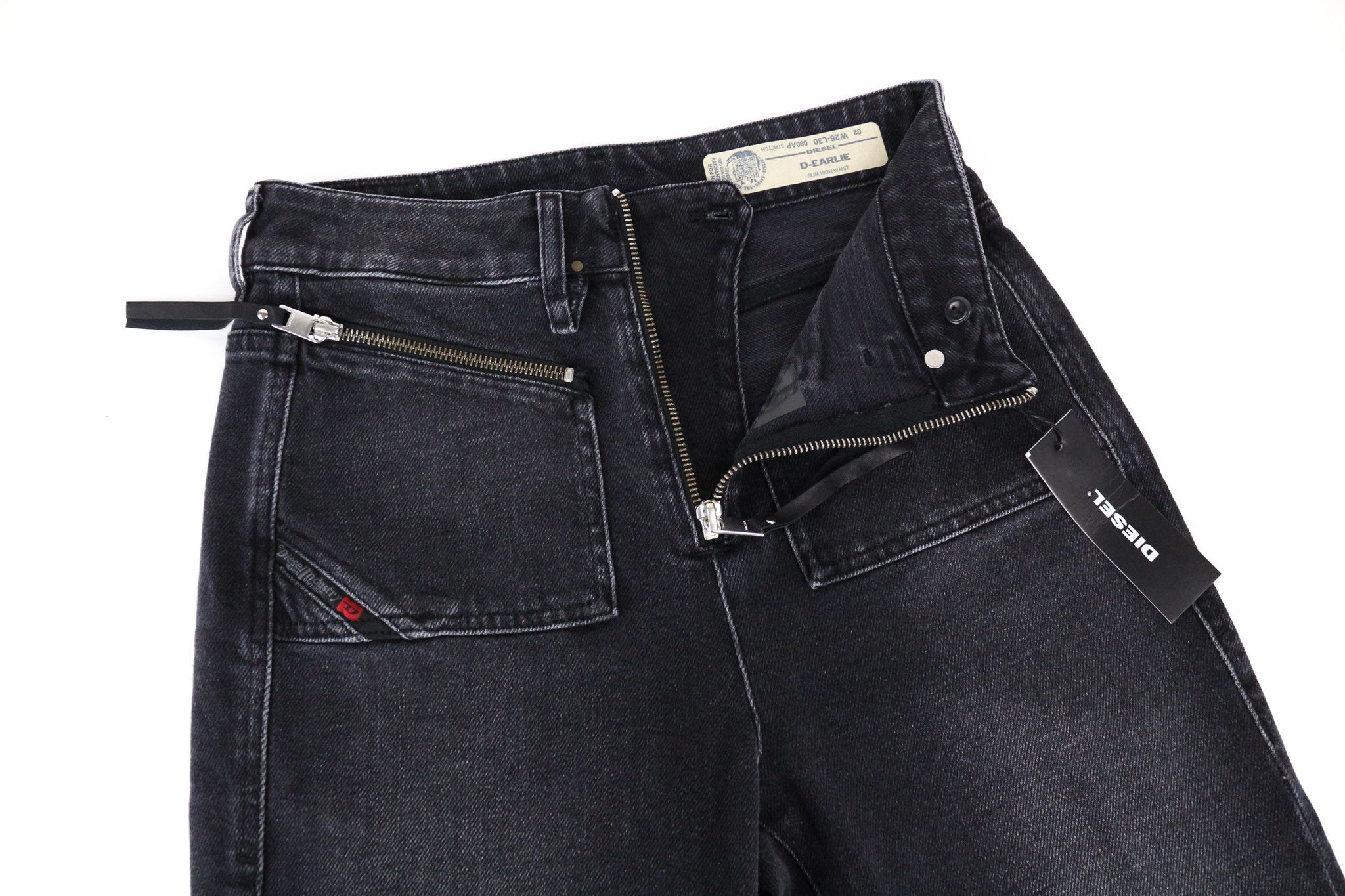 Diesel D-EARLIE 080AP W26/L30 Dark Grey Stretch Jeans 69898 Size 26" / US 2 / IT 38 - 5 Thumbnail