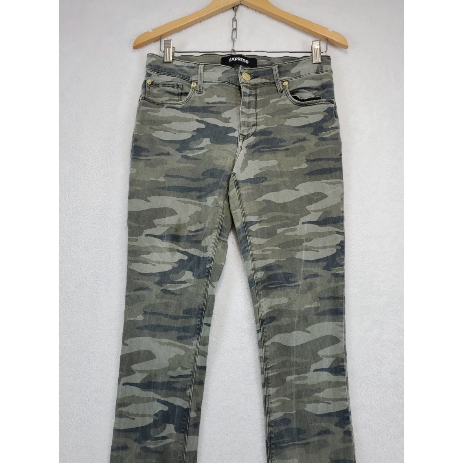Express Express Jeans Camouflage Ankle Zip Legging Women 6R Midsize Stretch Y2K Gorpcore Size 28" / US 6 / IT 42 - 2 Thumbnail
