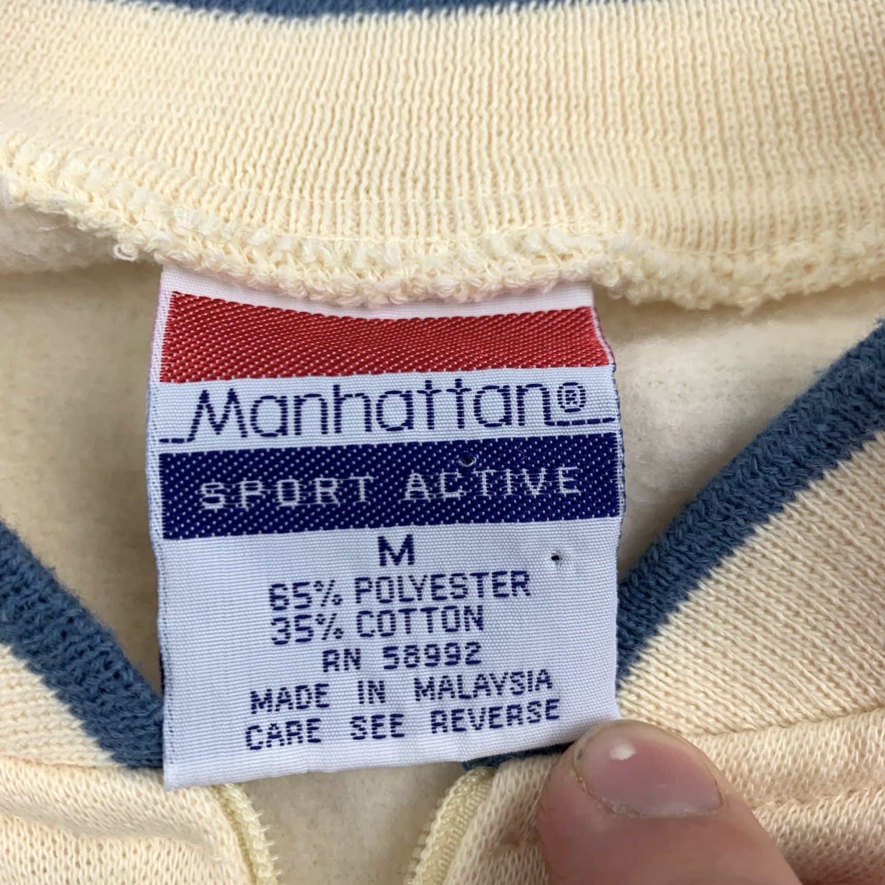 Vintage VINTAGE Manhattan Women's Sweatshirt Pullover Activewear Long Sleeve Zip Collared Yellow Size M Size M / US 6-8 / IT 42-44 - 3 Thumbnail