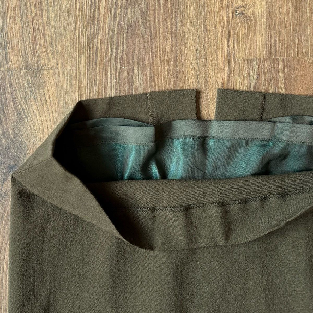 Jil Sander Vintage Jil Sander Skirt Pensil Midi Wool Blend Khaki 80s 90 Size 28" / US 6 / IT 42 - 3 Thumbnail