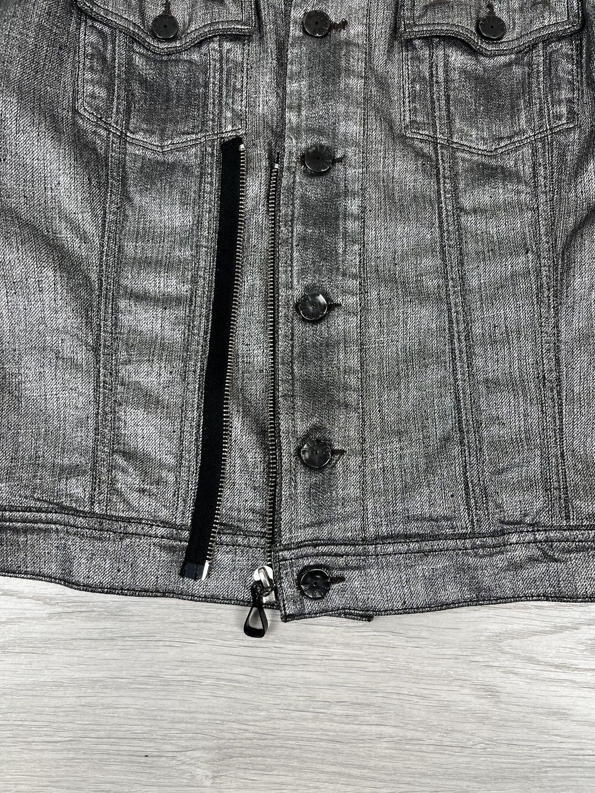 Diesel Diesel Y2K Silver Denim Waxed Trucker Jacket L Size Size L / US 10 / IT 46 - 6 Thumbnail