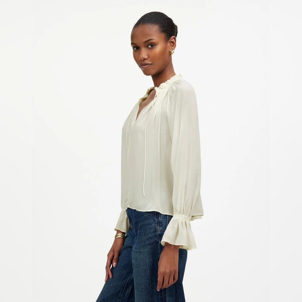 Madewell Madewell Long-Sleeve Tie-Neck Top Size S / US 4 / IT 40 - 2 Thumbnail
