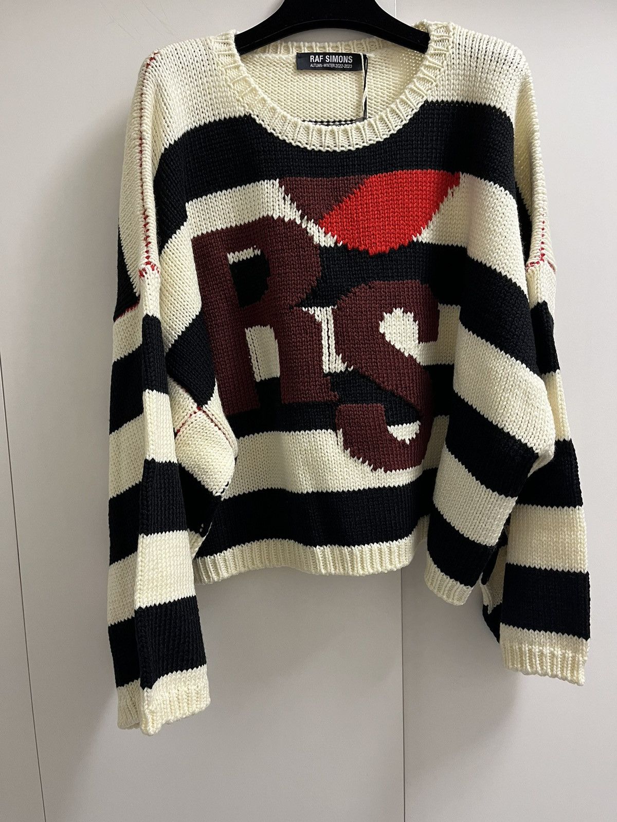 image of Raf Simons Rs Sweater in White, Men's (Size Small)