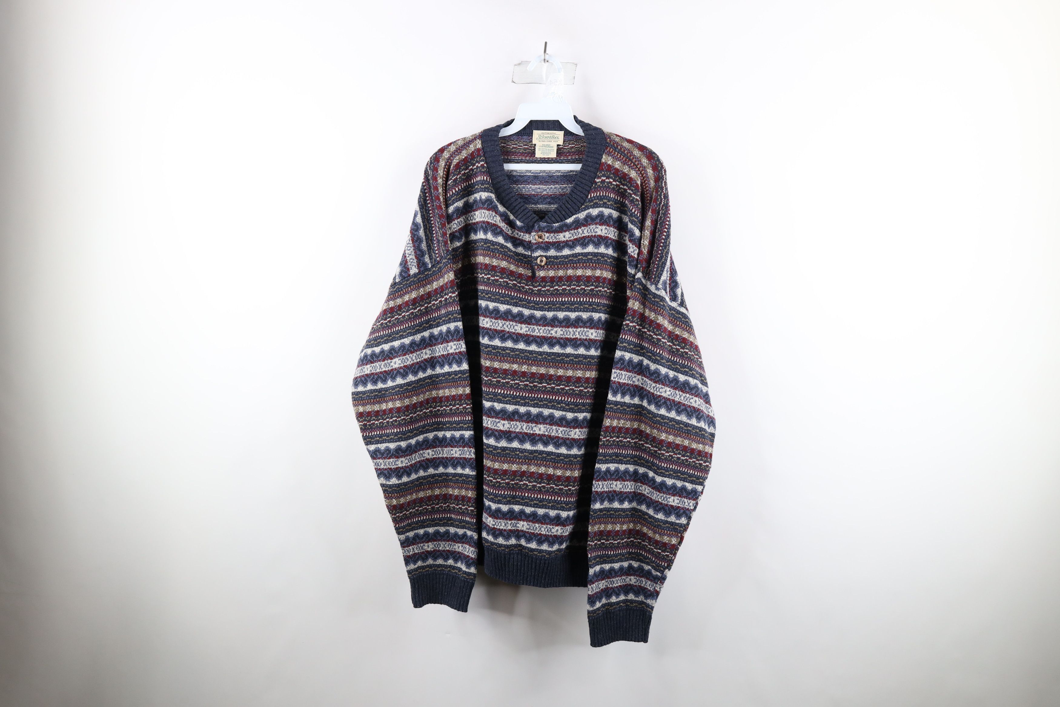 image of Vintage 90's Coogi Style Rainbow Fair Isle Knit Sweater Usa, Men's (Size 2XL)