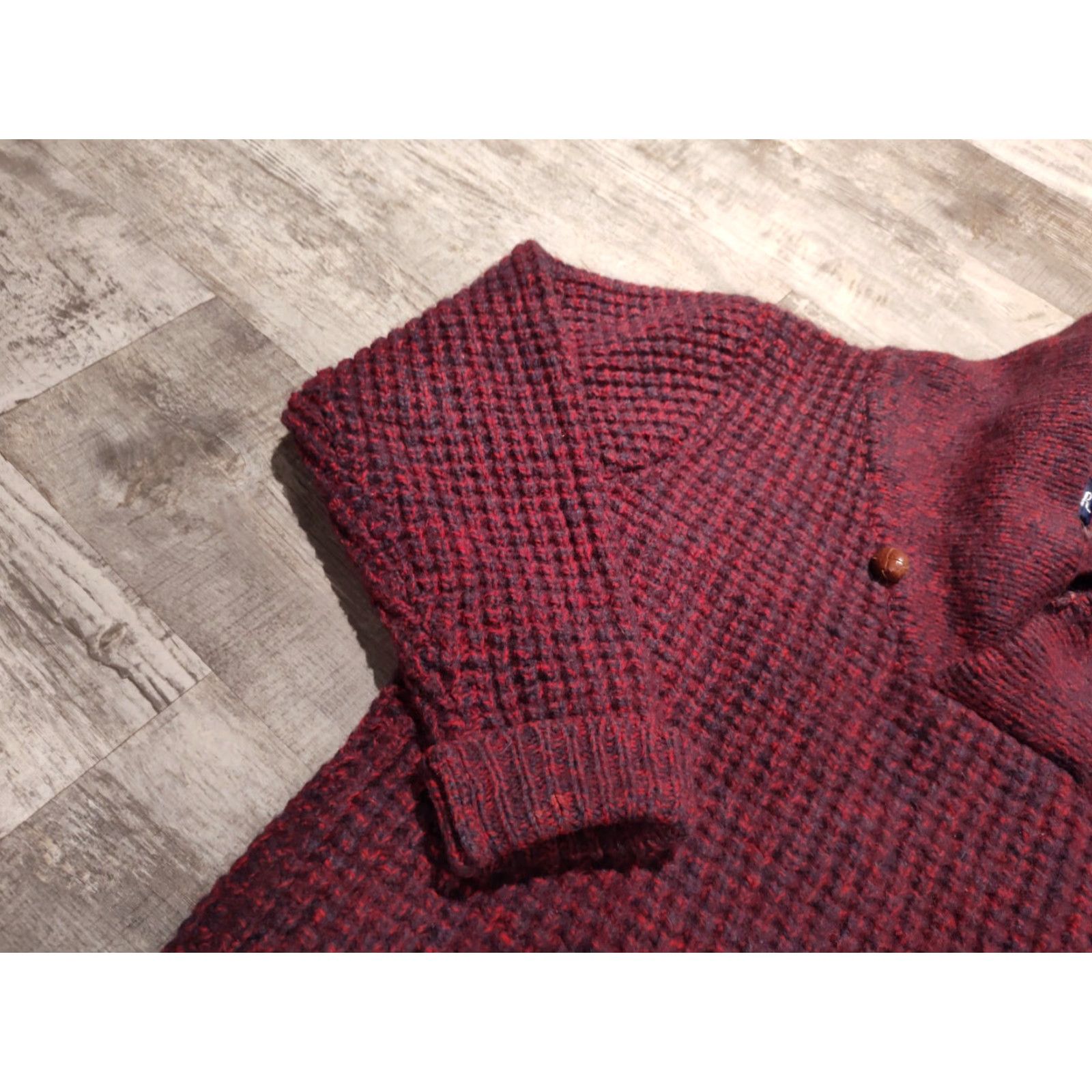 Vintage VINTAGE Woolrich Pullover Sweater Knit Wool Shawl Collar Waffle Knit M Red Mens 90s Preppy Size US M / EU 48-50 / 2 - 4 Thumbnail