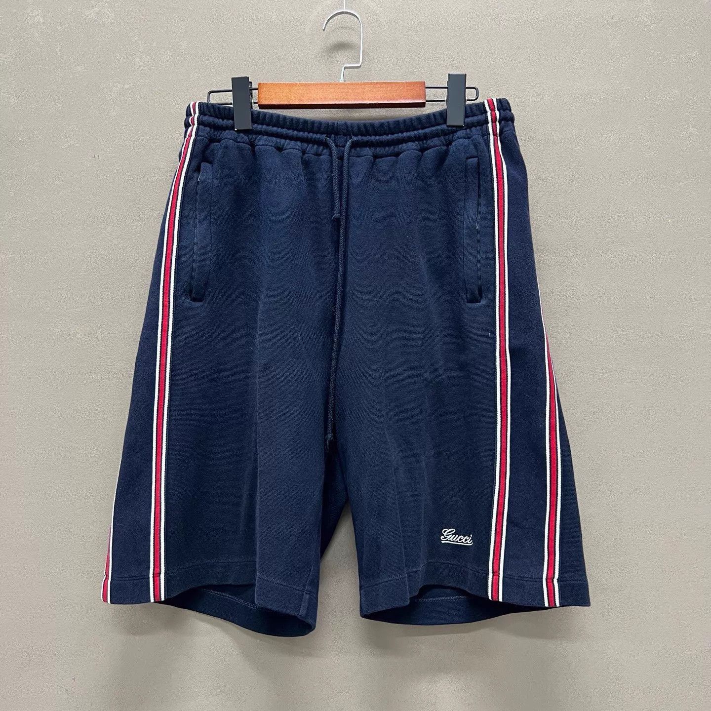 Gucci Black Striped Casual Shorts with Side Stripes Size US 32 / EU 48 - 1 Thumbnail