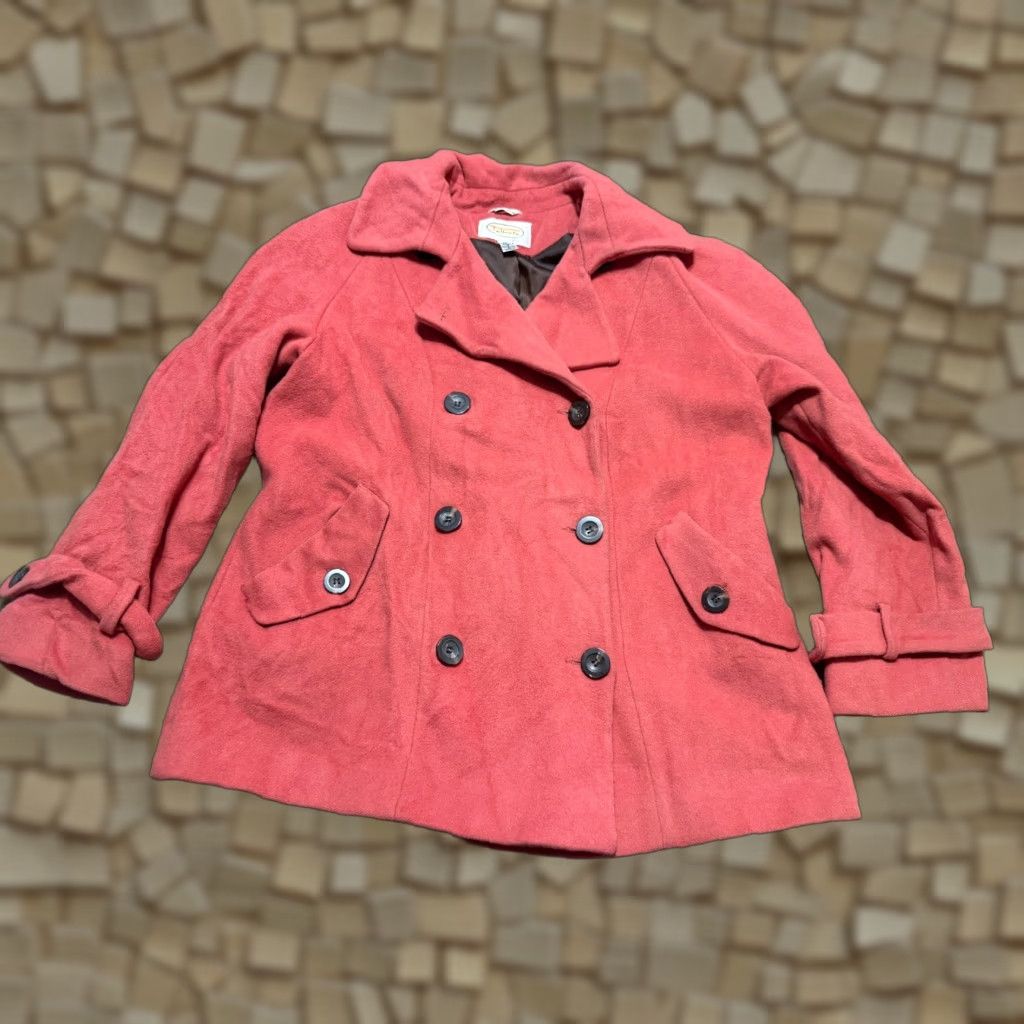 Talbots Talbots Womens Coat, Pea Coat, 100% Wool, Red, Button Up, Size 10, Regular, Dry Clean Only, Vintage No Size L / US 10 / IT 46 - 1 Thumbnail