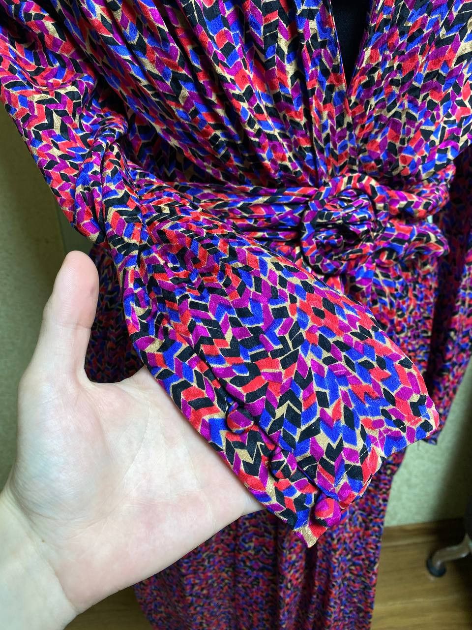 Other Vintage Francesca Of Damon For Starington Saks Silk Dress Size L / US 10 / IT 46 - 3 Thumbnail