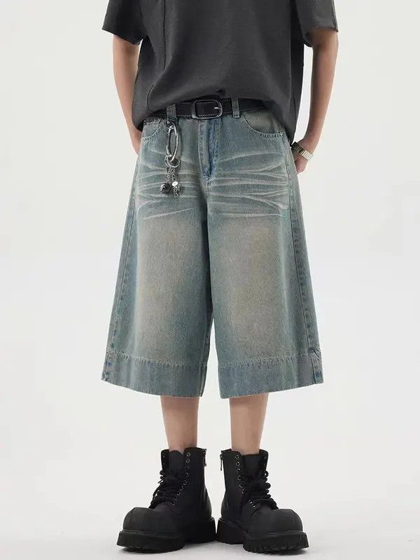 Japanese Brand VIBE Vintage washed haze blue loose denim shorts Size US 32 / EU 48 - 1 Thumbnail