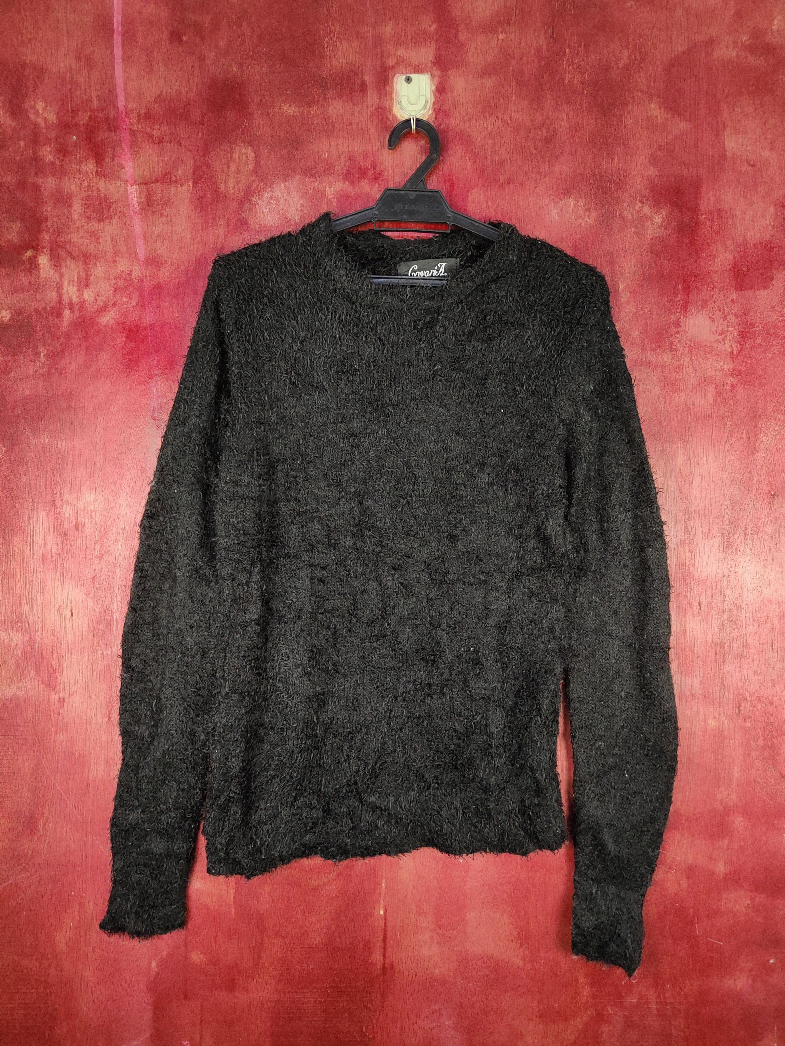 Homespun Knitwear × Japanese Brand × Vintage Gavari A Black Shag Shaggy Fur Mohair Knitwear #S#2068 Size S / US 4 / IT 40 - 1 Thumbnail