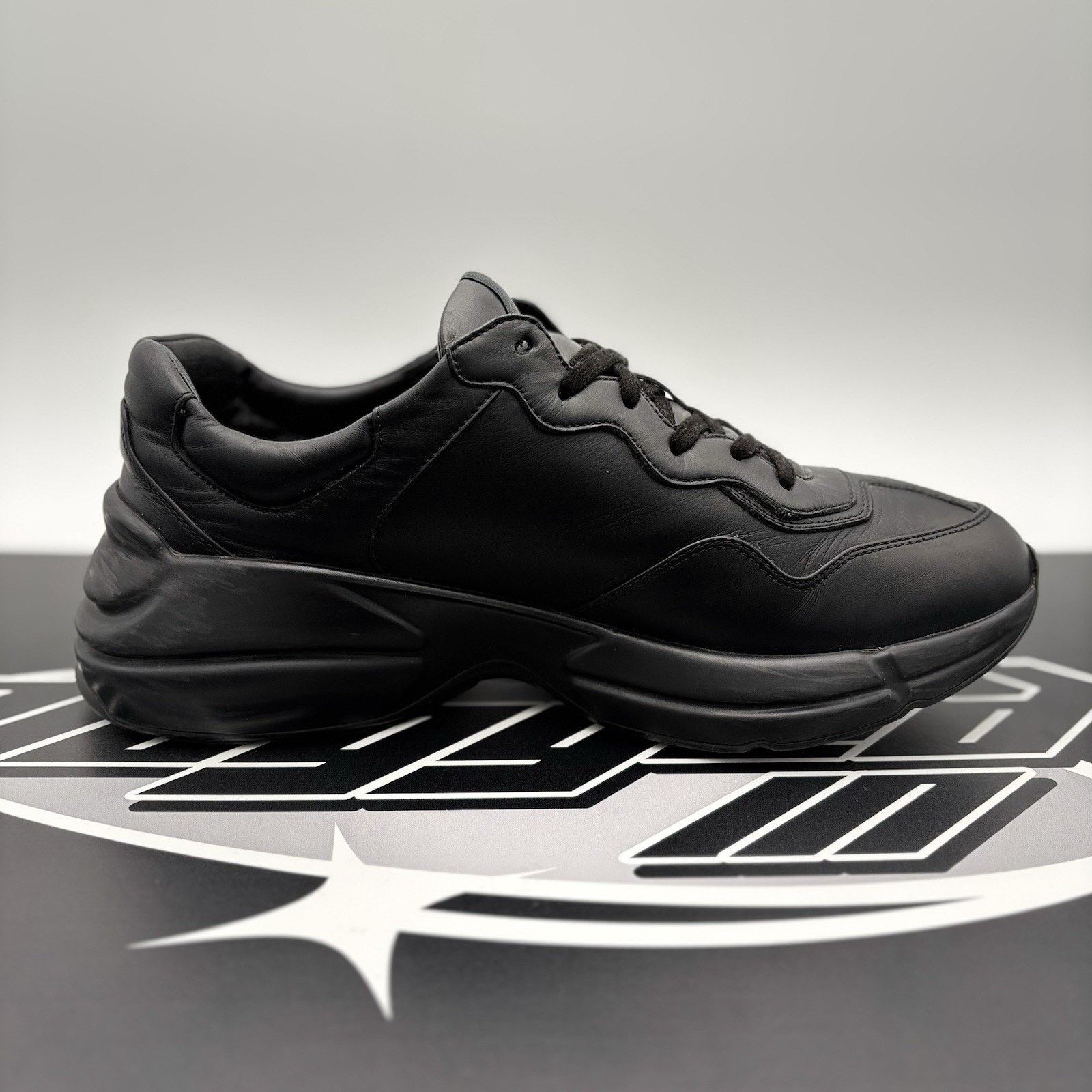 Gucci Gucci Rhyton Black Leather ' Interlocking G ' | GOOD COND! Size US 9.5 / EU 42-43 - 13 Thumbnail