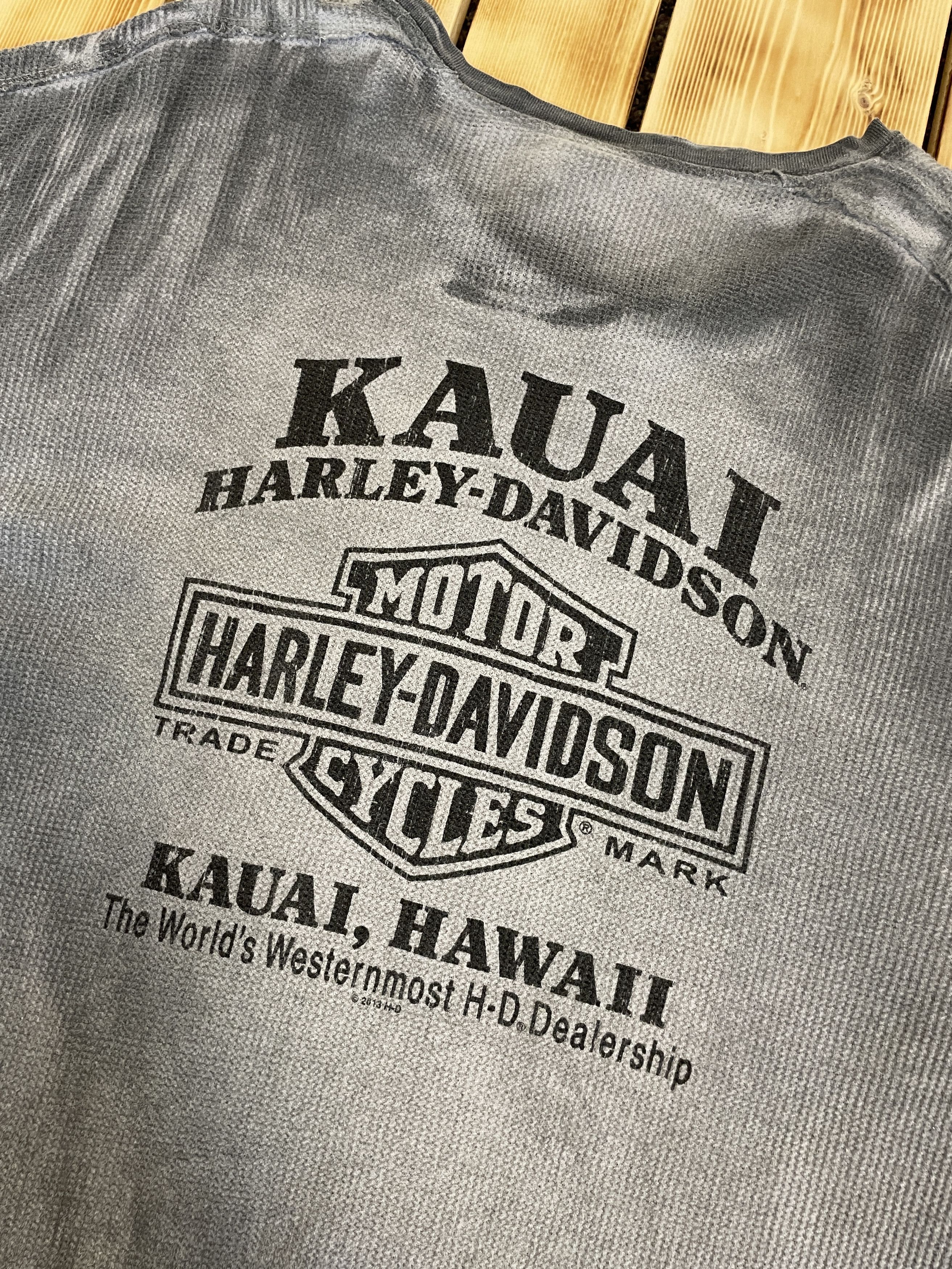 Band Tees 2017 Harley Davidson LongSleeve Skull Faded Print Kauai 2013 Size US XL / EU 56 / 4 - 8 Thumbnail
