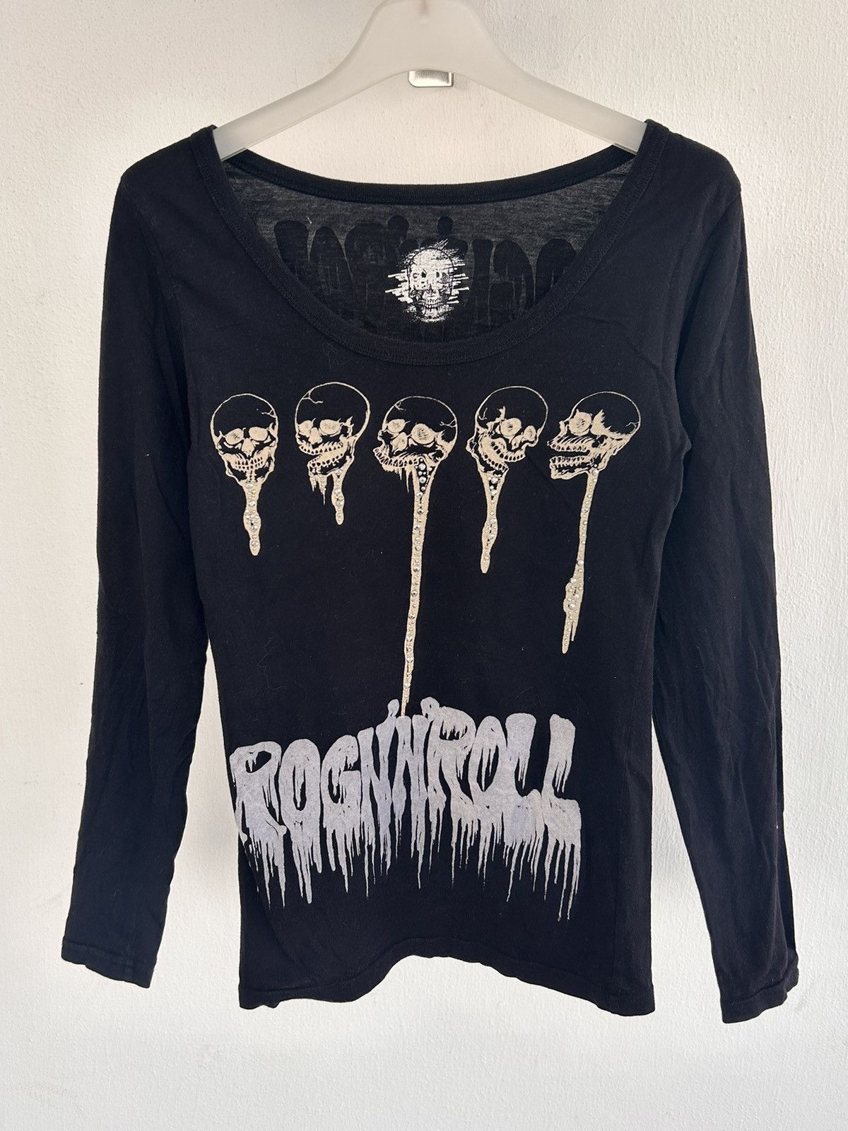 Japanese Brand Rognroll Japan skull tee black Size S / US 4 / IT 40 - 1 Thumbnail