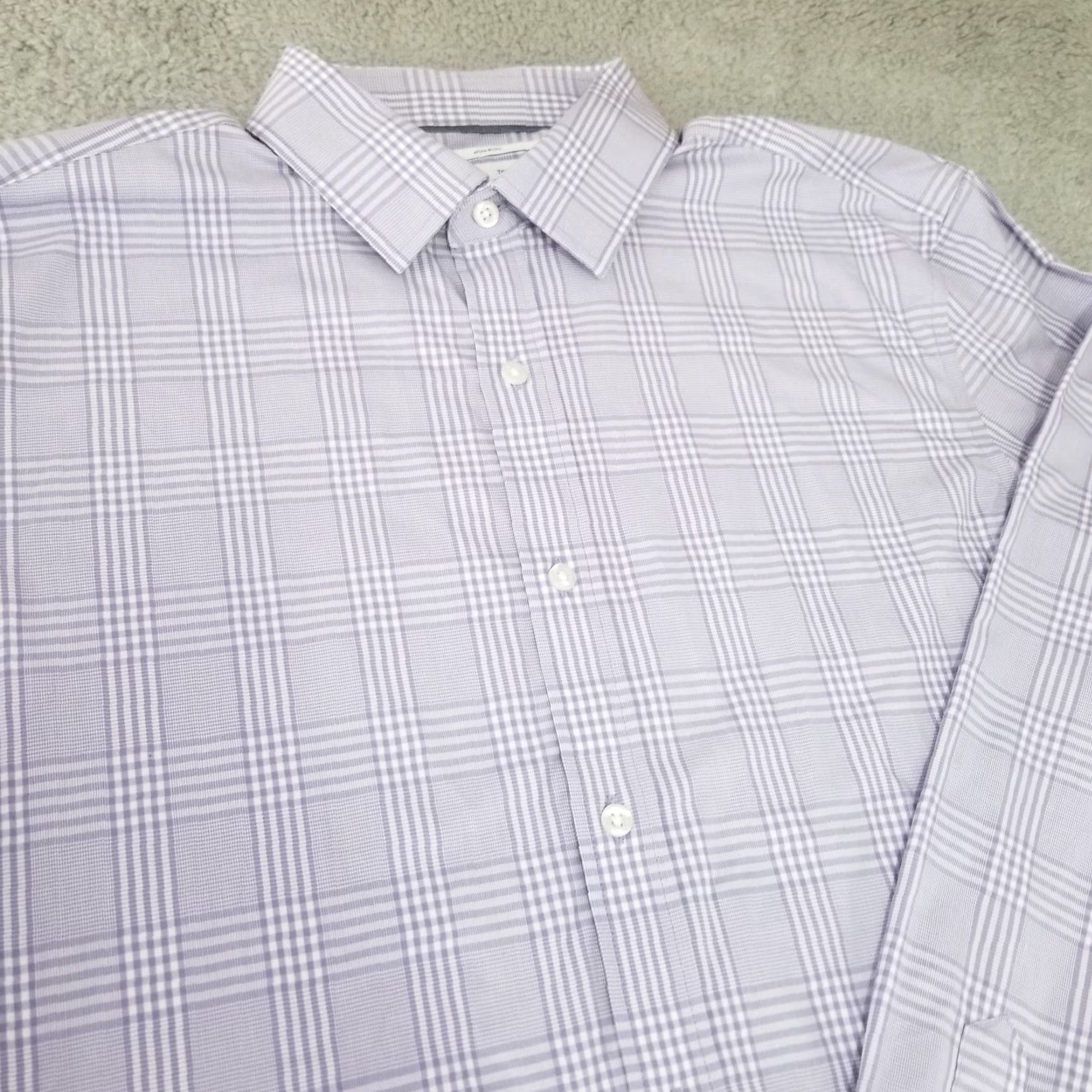Old Navy Old Navy Mens Shirt Slim Fit Button-Up Long Sleeve Purple White Check Casual Size US L / EU 52-54 / 3 - 3 Thumbnail