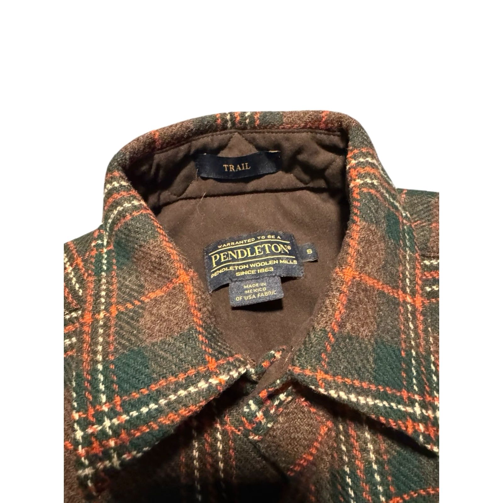 Pendleton Pendleton Trail Shirt Wool Plaid Multi Brown Flannel Suede Elbow Patches Men S Shirt Size S Size US S / EU 44-46 / 1 - 7 Thumbnail