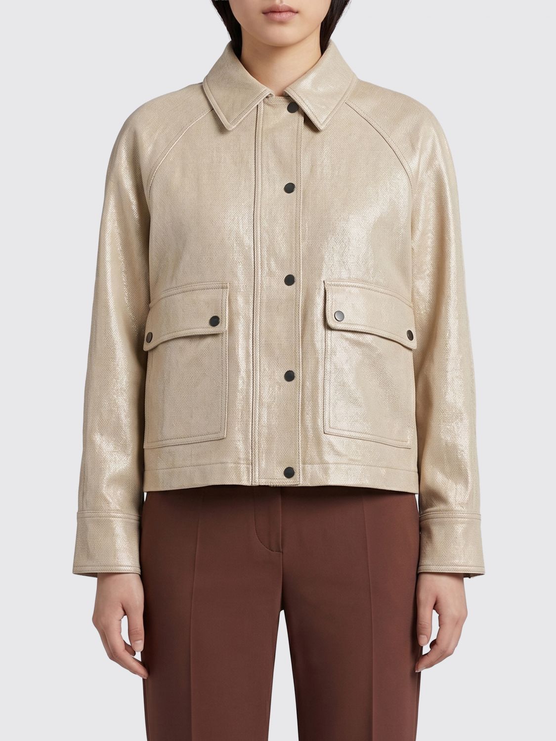 Brunello Cucinelli Brunello Cucinelli Jacket Woman Sand Size S / US 4 / IT 40 - 1 Thumbnail