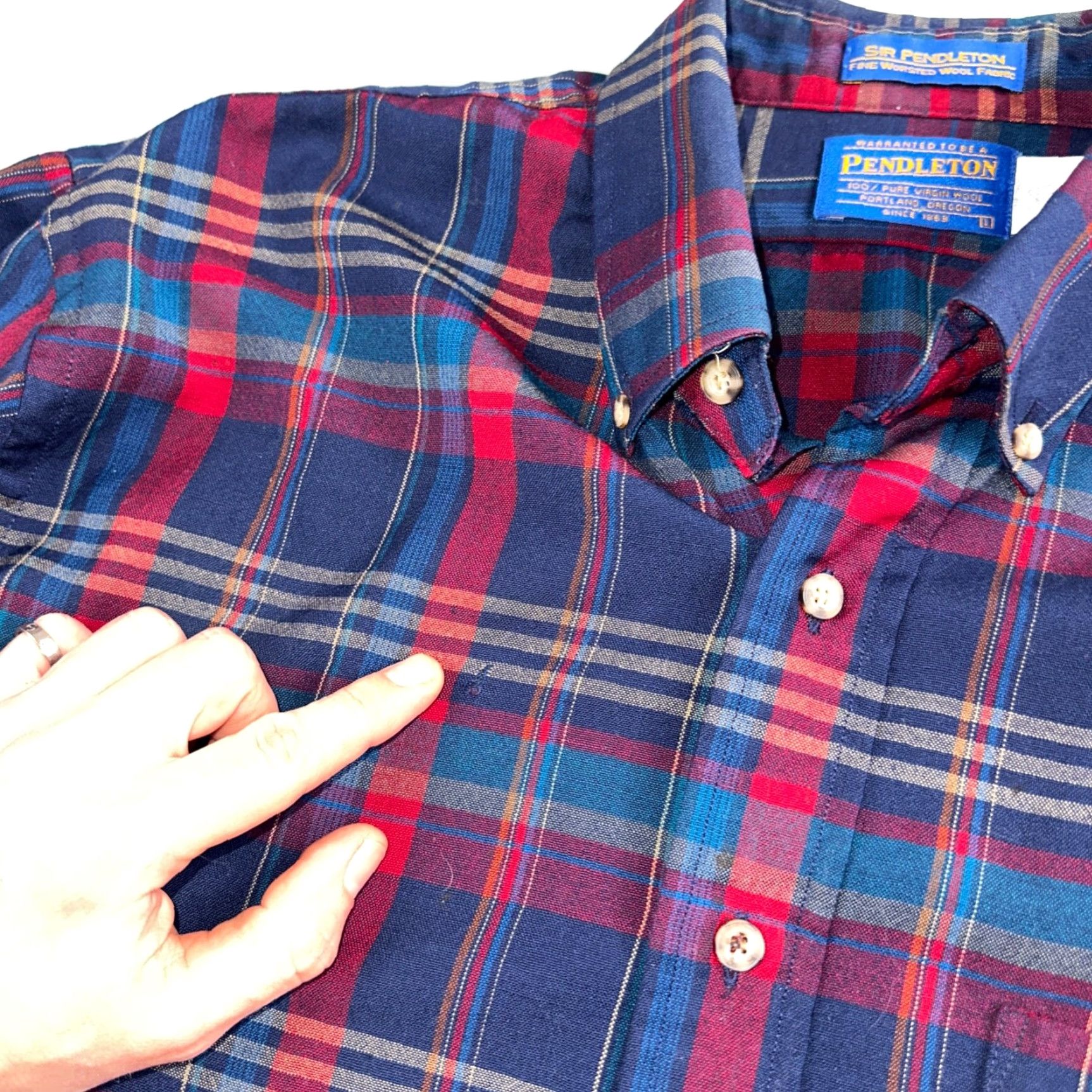 Pendleton Sir Pendleton Shirt Mens Large Worsted Wool Multicolor Plaid USA Red Button-Down Long Sleeve Casual Shirt Mens Size US L / EU 52-54 / 3 - 3 Thumbnail