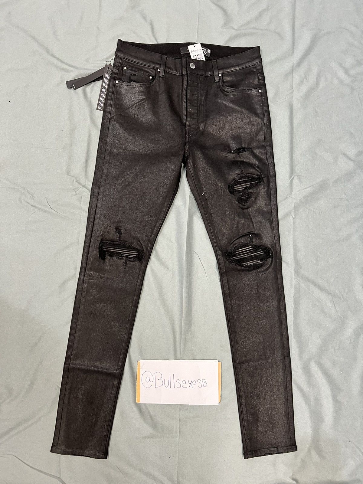 Amiri Mohair Patch Loose Jeans - Vintage Black