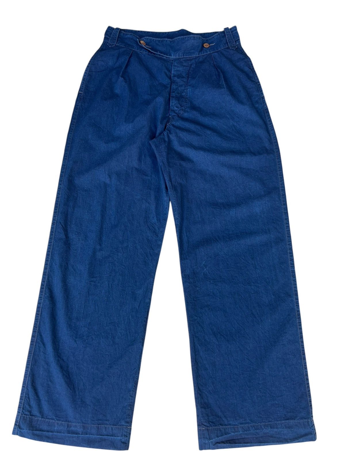 45rpm × Indigo 45rpm Japan Indigo Cotton Poplin Gurkha Trouser Pant Loose Size US 32 / EU 48 - 1 Thumbnail