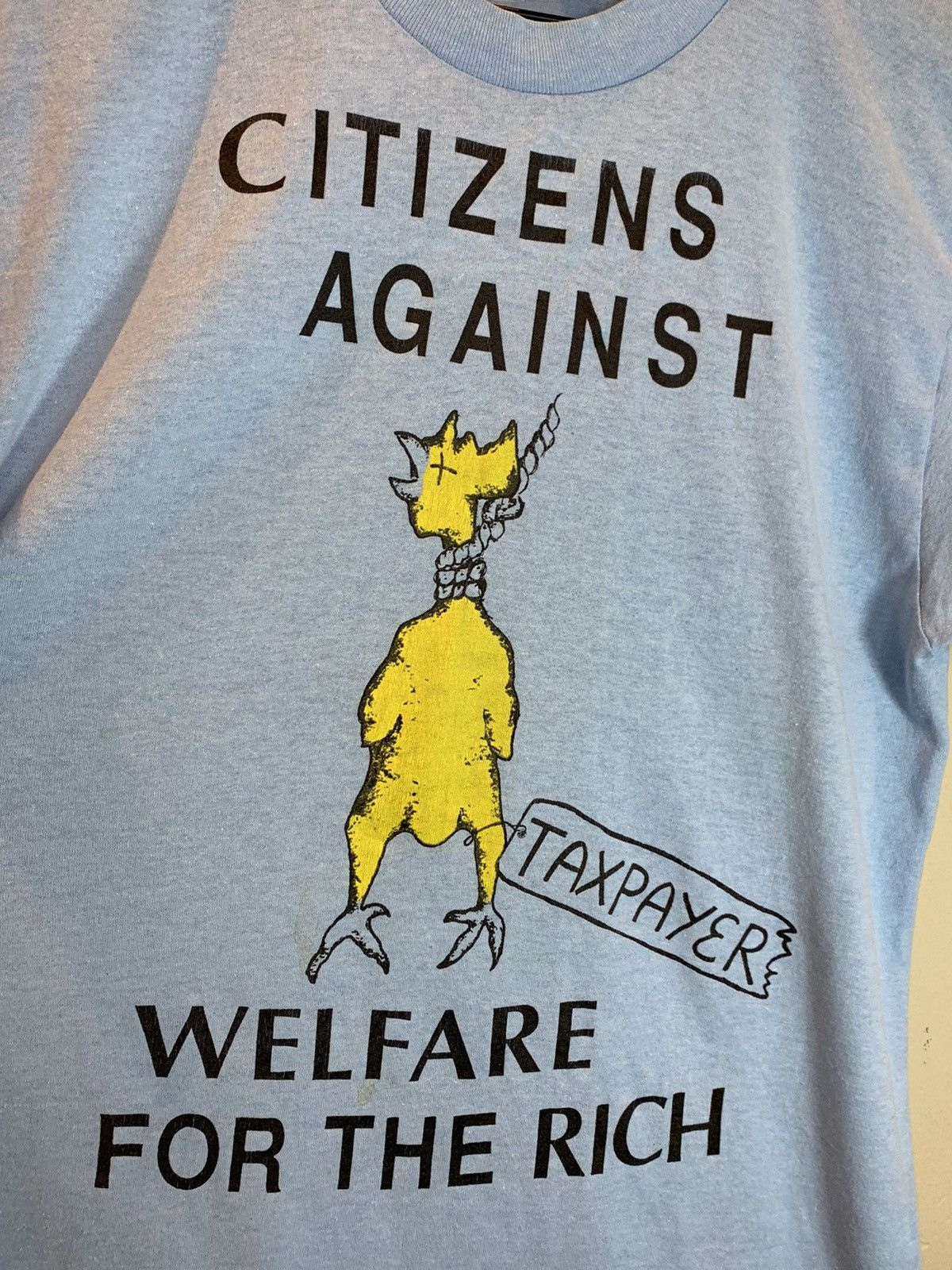 Vintage RARE Vintage 70s Citizens Against Welfare For The Rich Shirt Size US L / EU 52-54 / 3 - 2 Thumbnail