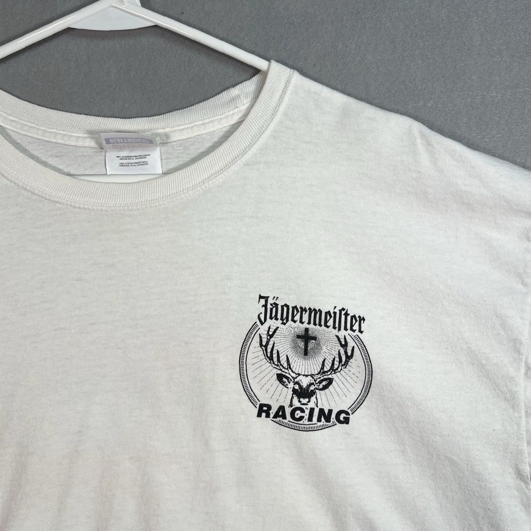 Hanes VINTAGE 1990s Jagermeister Racing Porsche 935 911 962 Car T-Shirt Men's 2XL White Sportswear Size US XXL / EU 58 / 5 - 5 Thumbnail