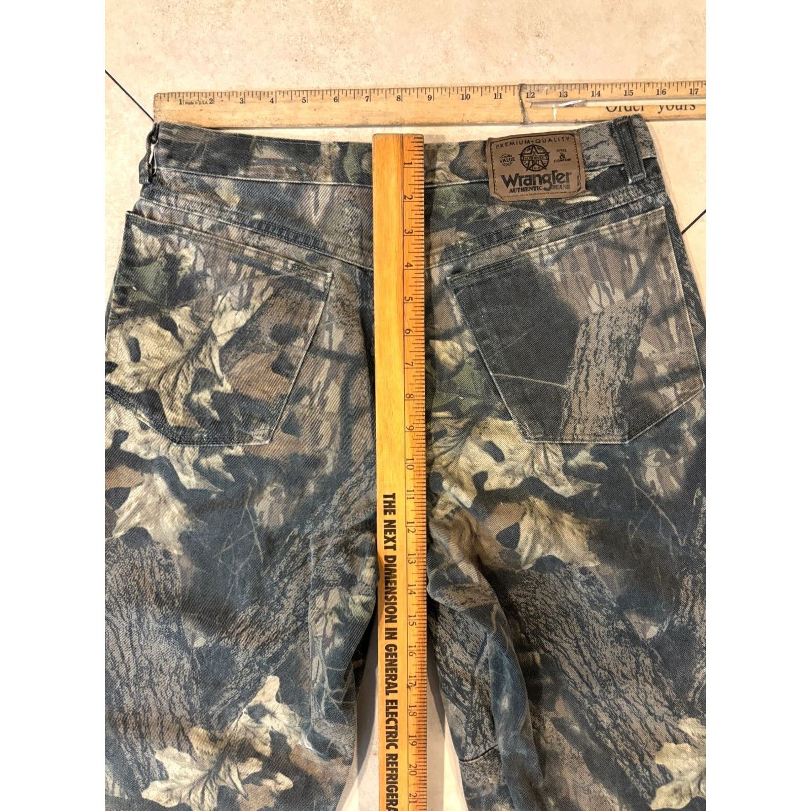 AMO VINTAGE Wrangler Double Knee Realtree Advantage Camo Pants Baggy Mens 31x29 4734 Size US 31 - 7 Thumbnail