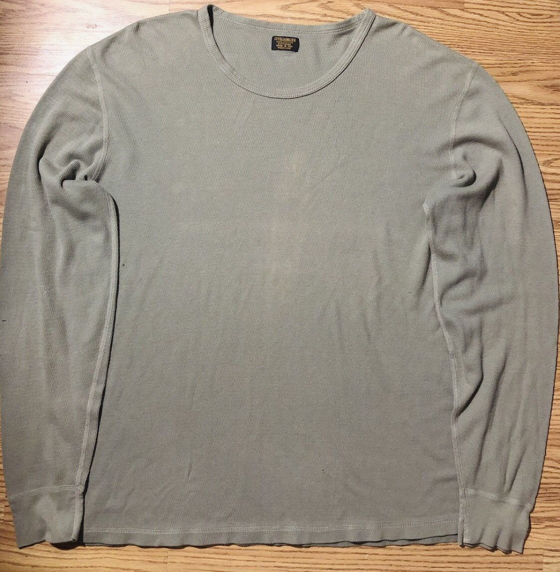 Civilianaire Civilianaire Knitwear Mens M Thermal Shirt Waffle Knit Green Size US M / EU 48-50 / 2 - 10 Thumbnail