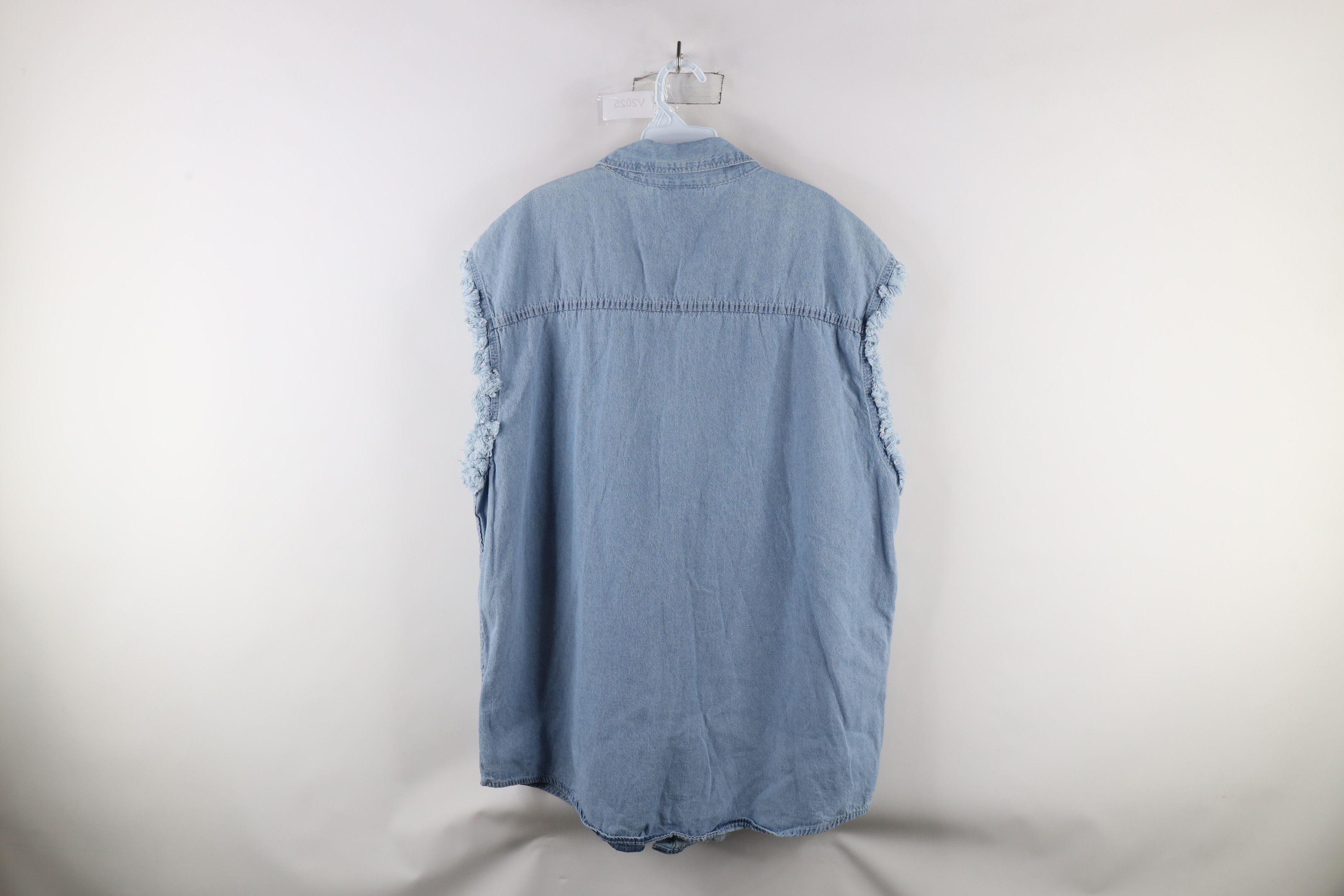 Vintage Vintage 90s Streetwear Motorcycle Denim Button Shirt Blue Size US XXL / EU 58 / 5 - 10 Thumbnail