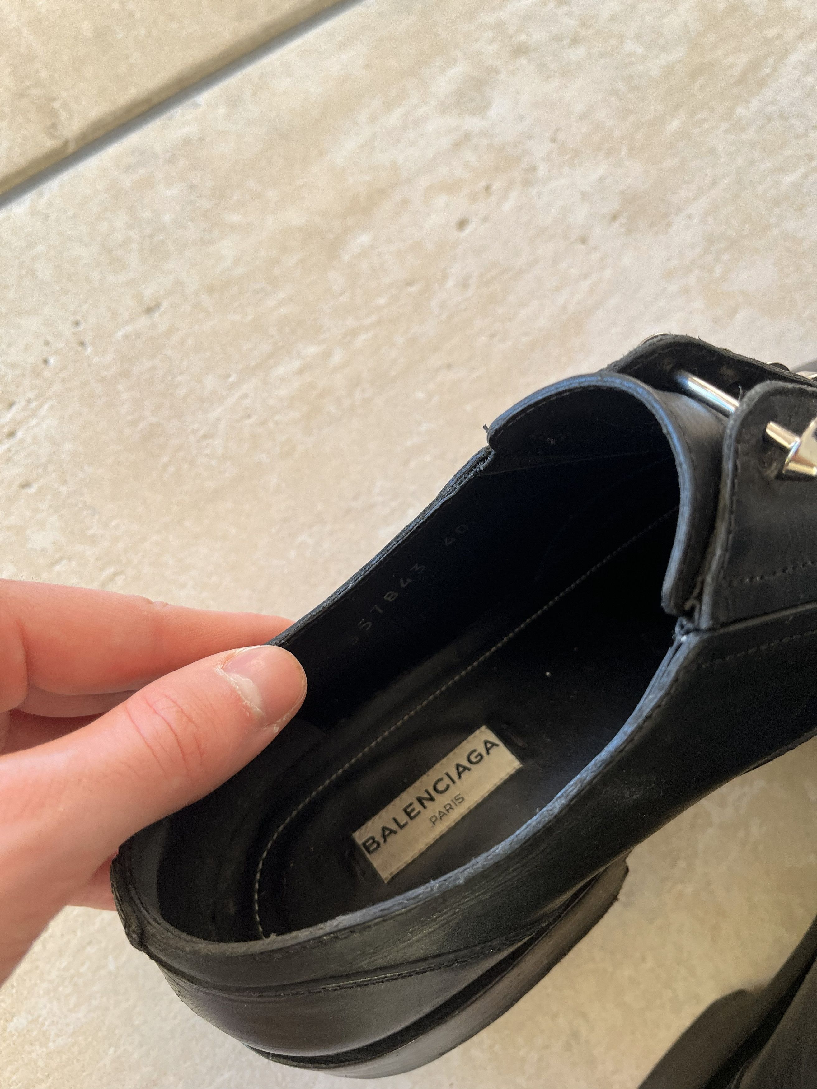 Balenciaga Balenciaga Steel Nails Black Leather Shoes Size US 7 / EU 40 - 7 Thumbnail