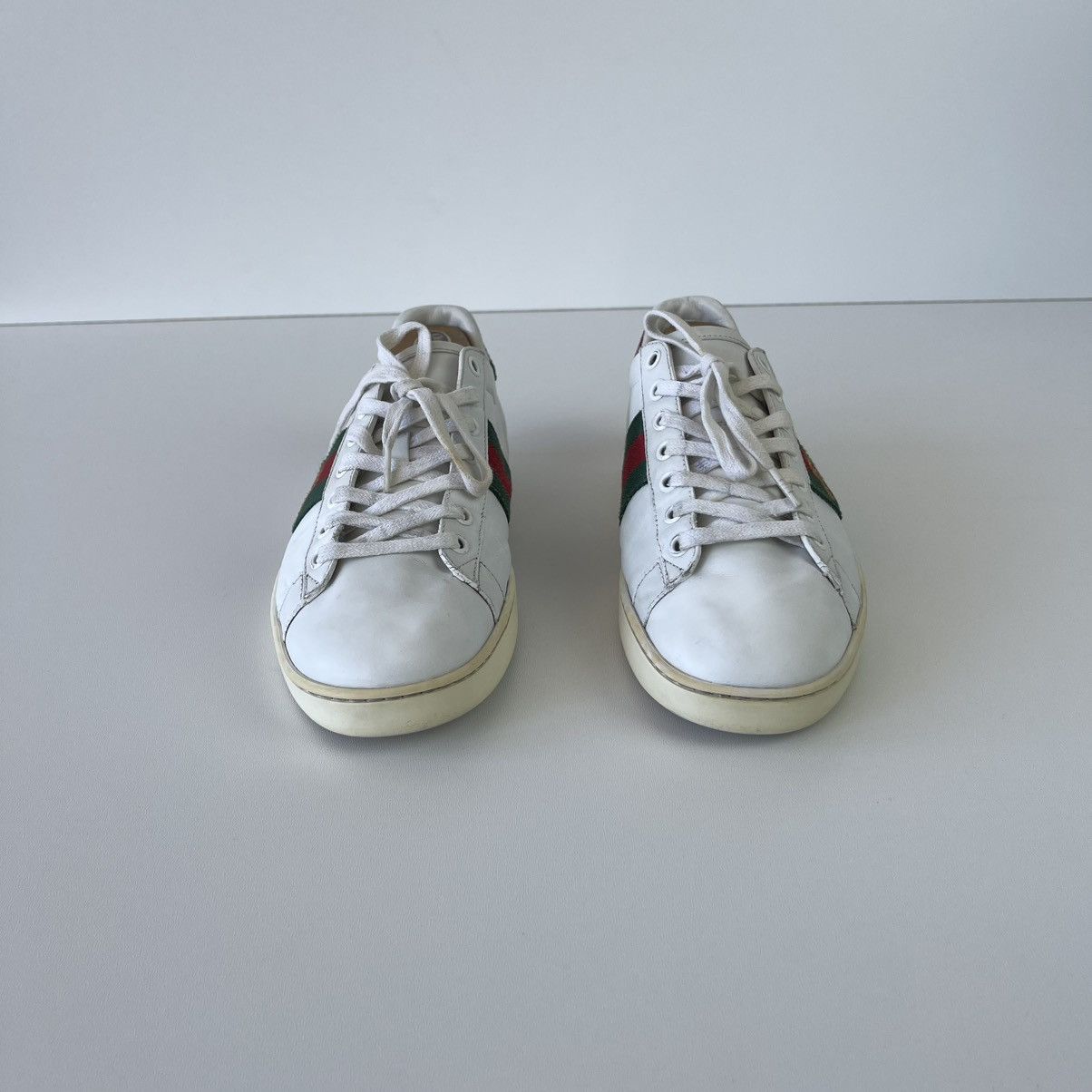 Gucci Gucci Ace Bee Embroidered Trainers Leather Sneakers White Size US 8 / IT 38 - 4 Thumbnail