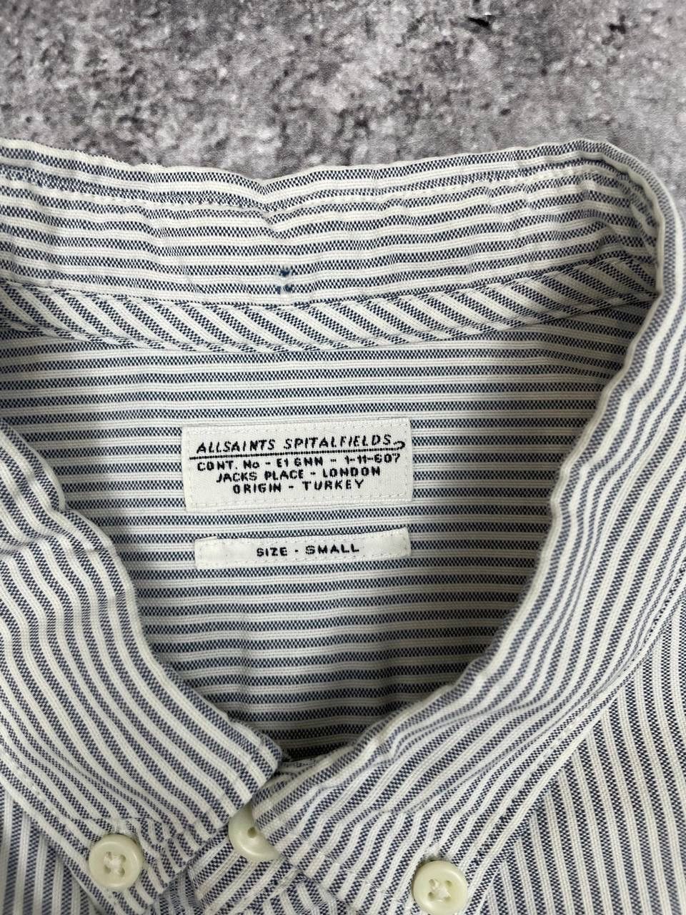 Allsaints AllSaints Vintage Men Cotton Shirt Striped WhiteBlue Size S Size US S / EU 44-46 / 1 - 5 Thumbnail