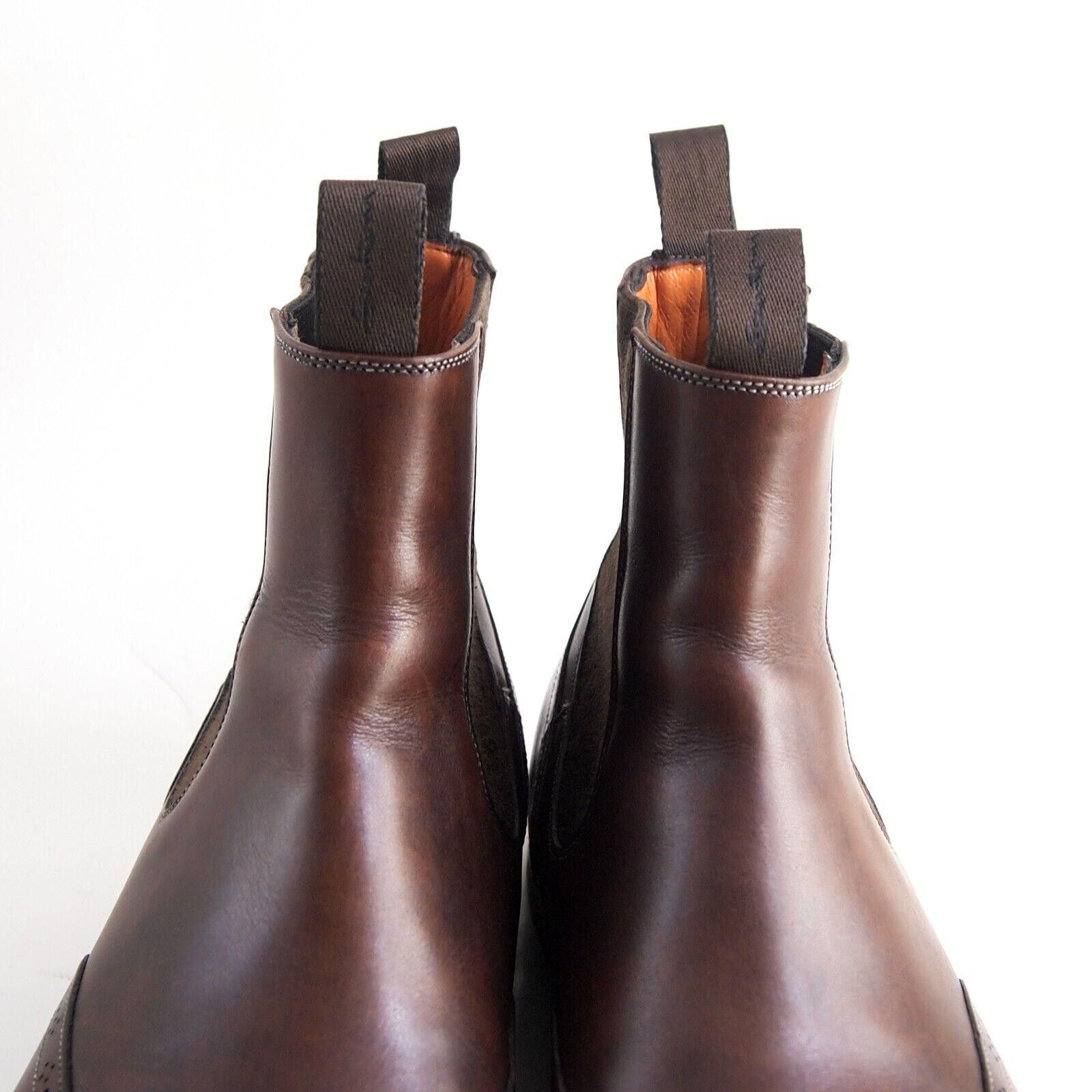 Santoni Santoni Chelsea Boots Brown Leather Mens US 10.5 EU 43.5 Size US 10.5 / EU 43-44 - 4 Thumbnail